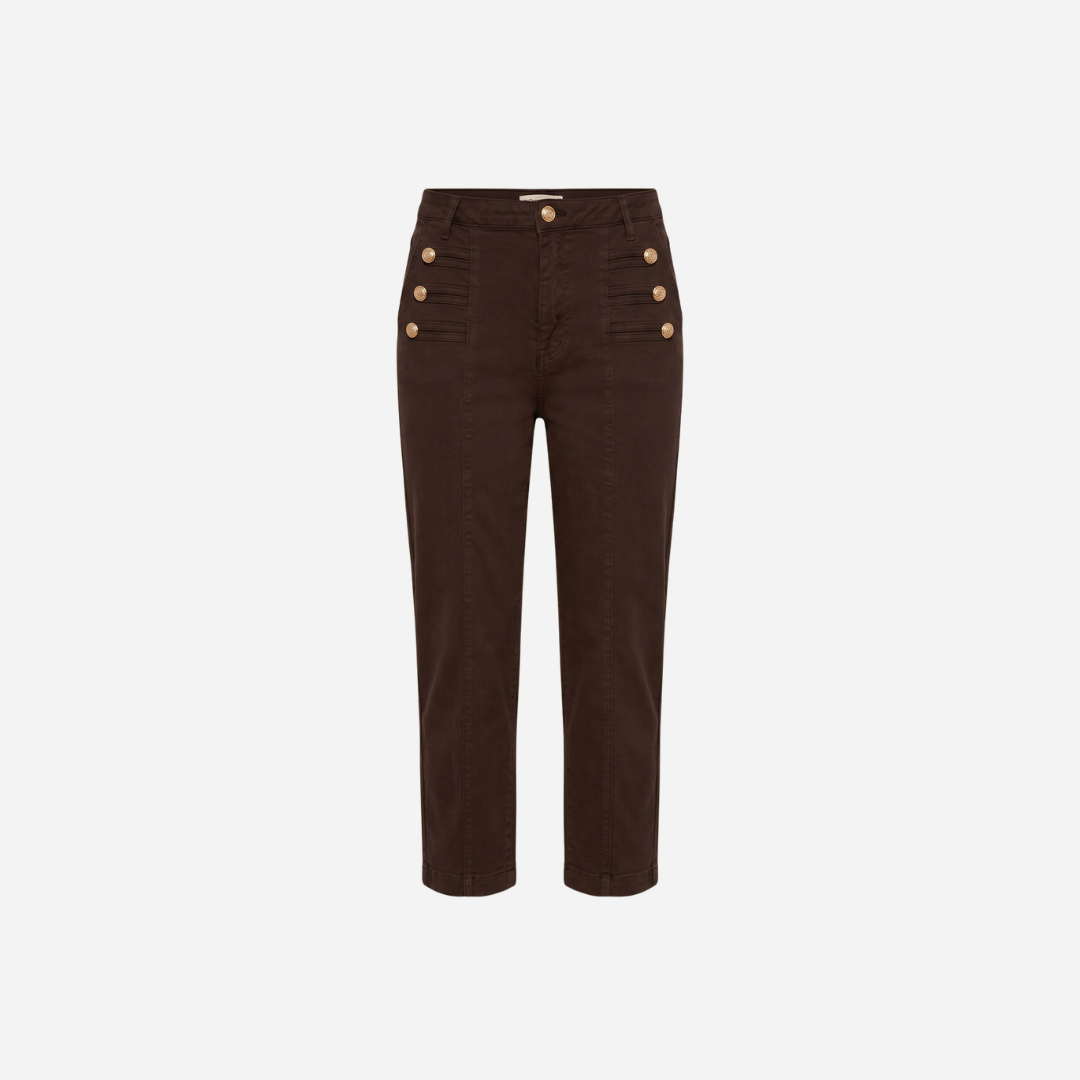 BUTTON WIDE LEG ESPRESSO