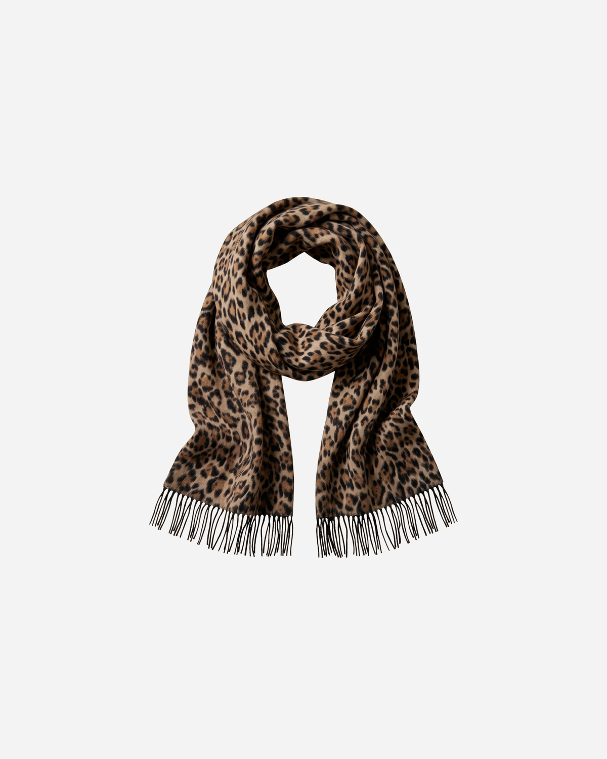 SJAAL MET PANTER PRINT ZWART