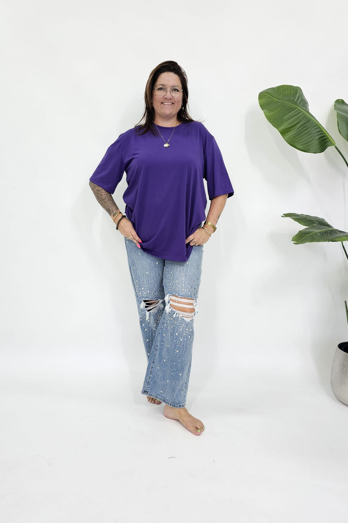 BASIC KATOENEN T-SHIRT PAARS