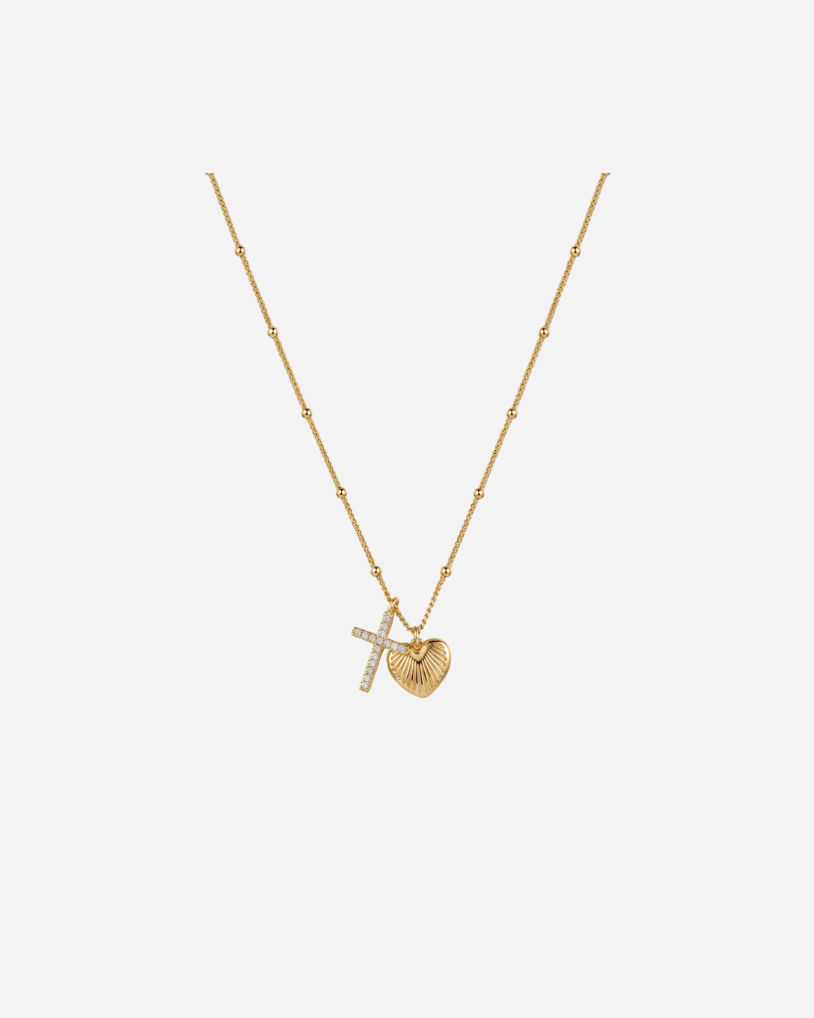 DIAMANT-HERZ-KETTE - GOLD