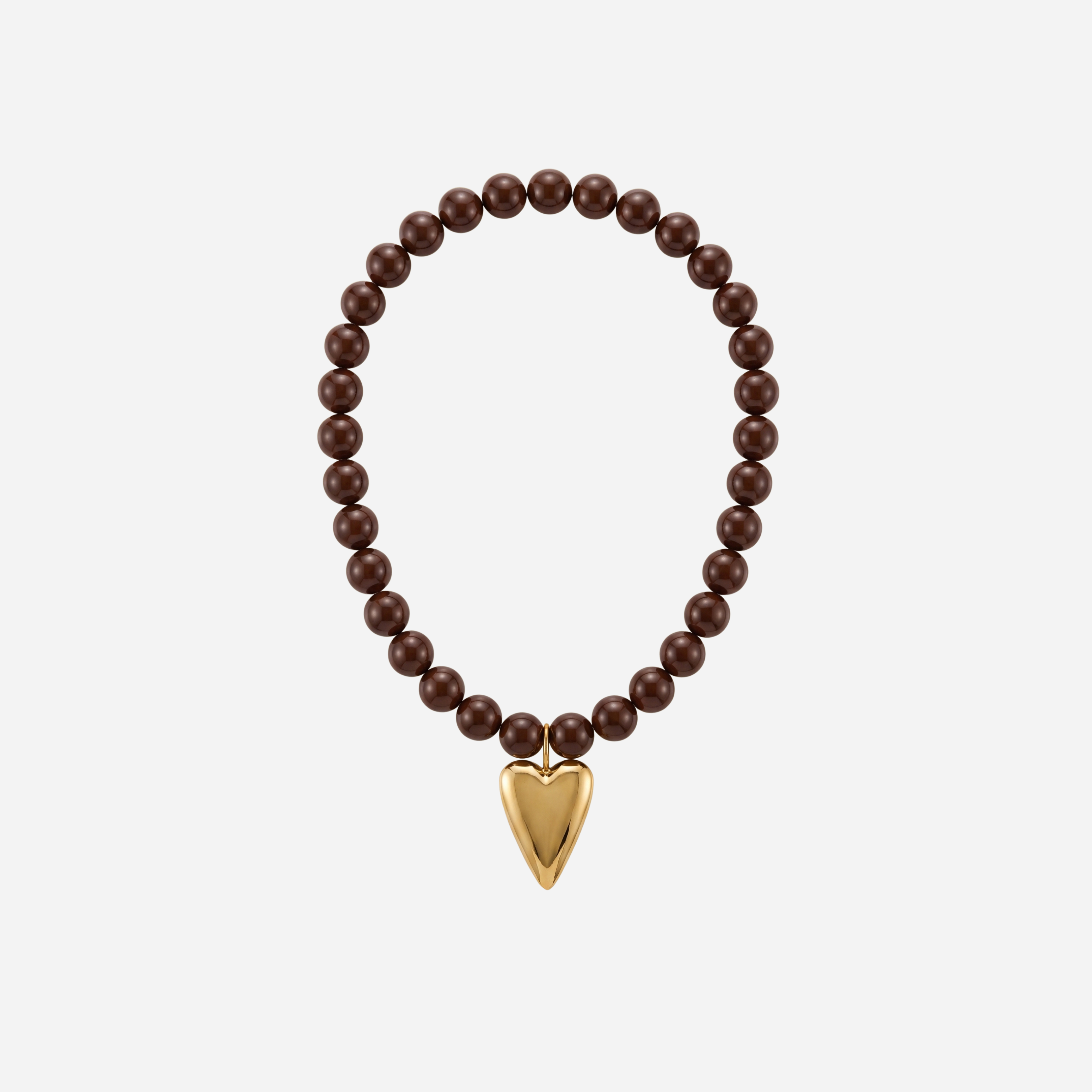 KRALEN MET HART KETTING ESPRESSO