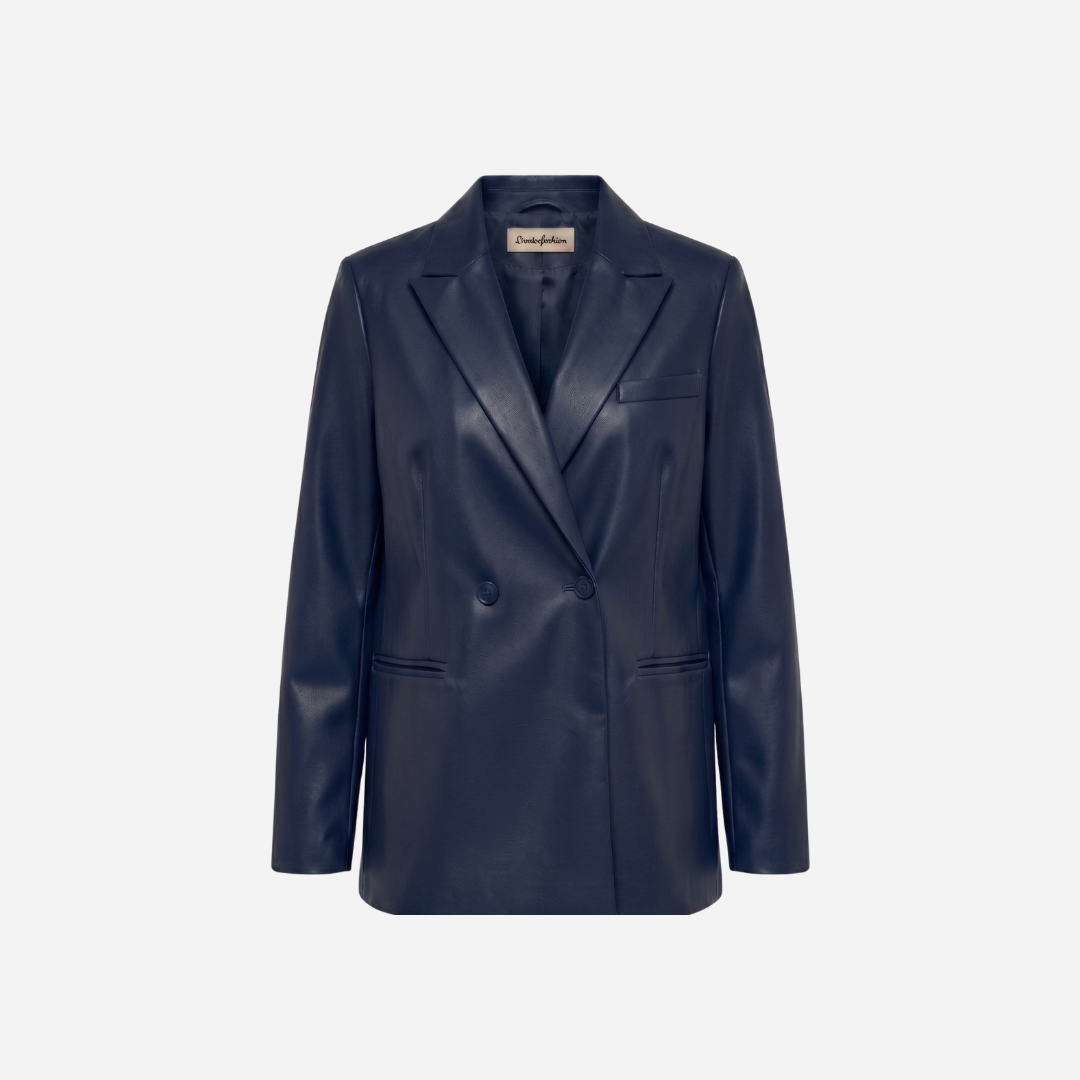 LINNIES LEATHER LOOK BLAZER MARINE