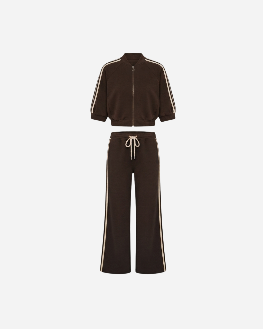 SPORTI STREEP SET MET VEST ESPRESSO