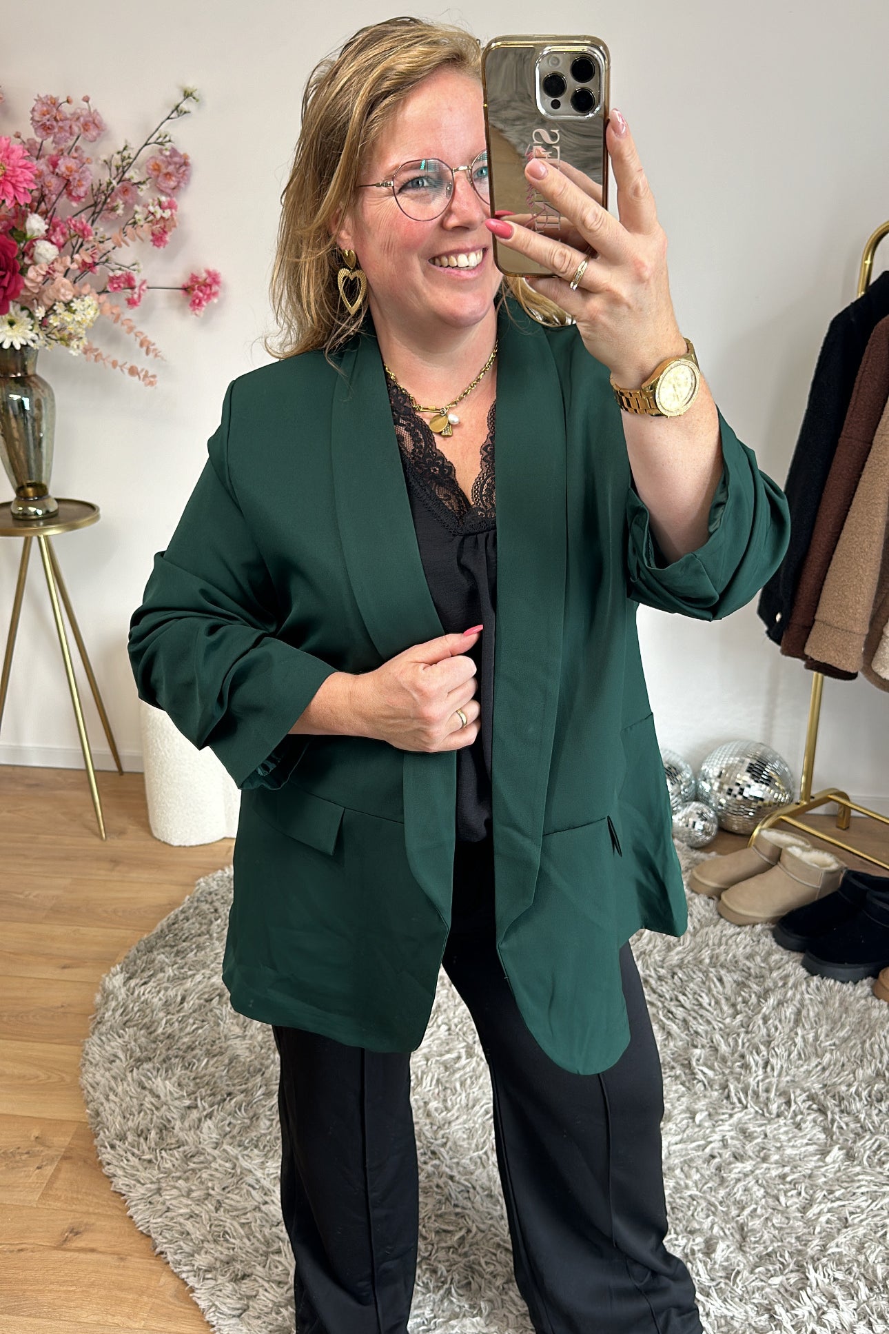 LINNIES CLAIRE BLAZER FORREST GREEN