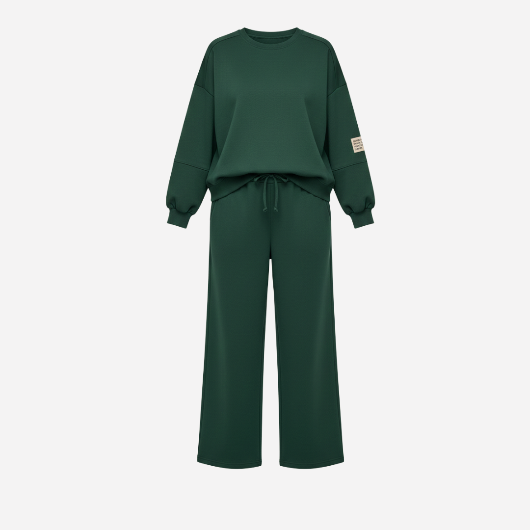 LIFE ISN'T PERFECT LANGE MOUW SET FORREST GREEN