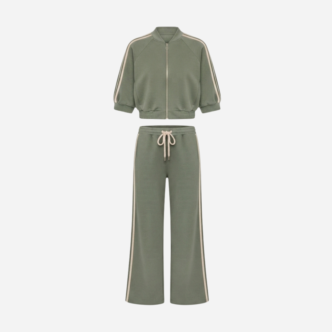 SPORTI STREEP SET MET VEST ARMY