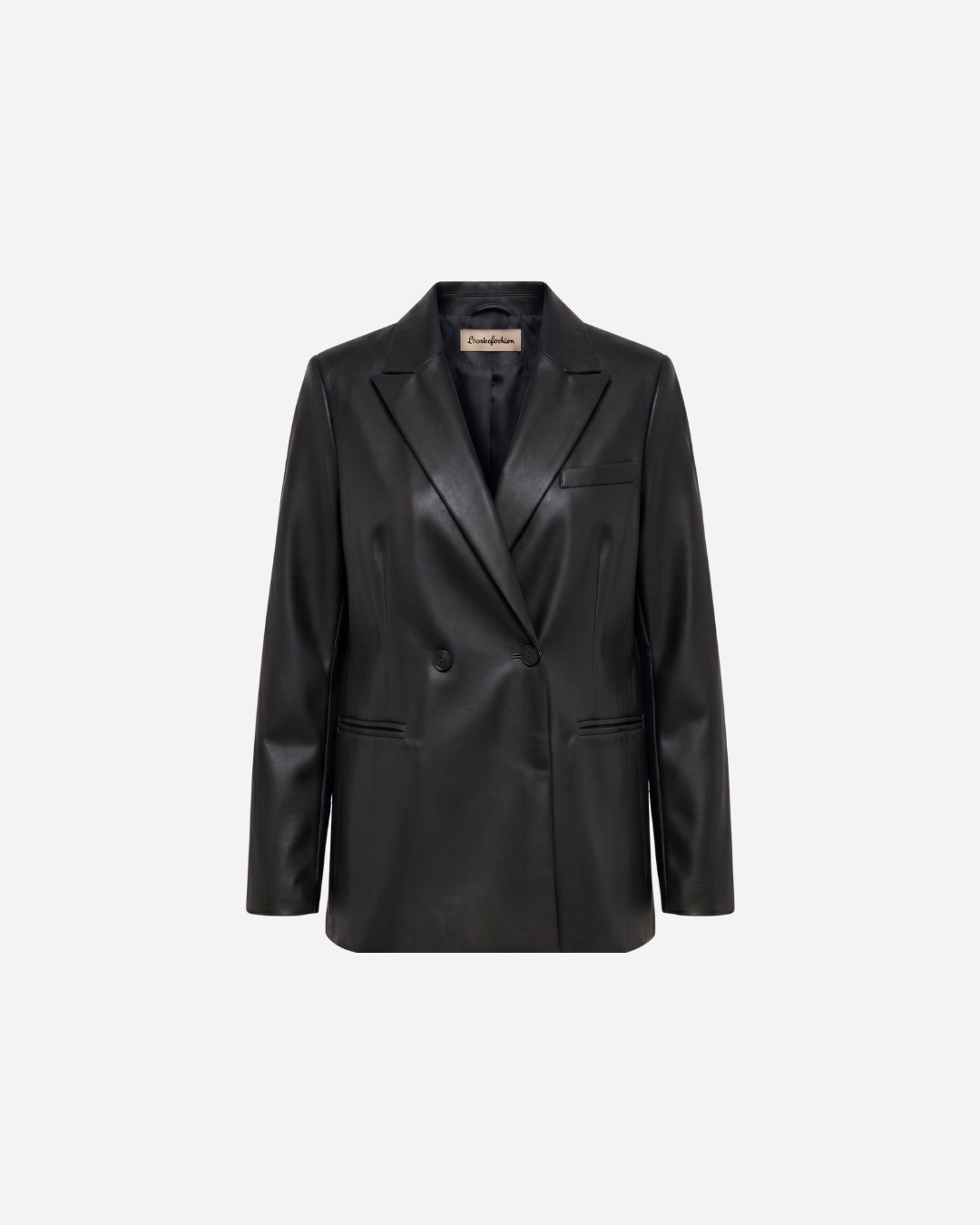 LINNIES LEATHER LOOK BLAZER ZWART