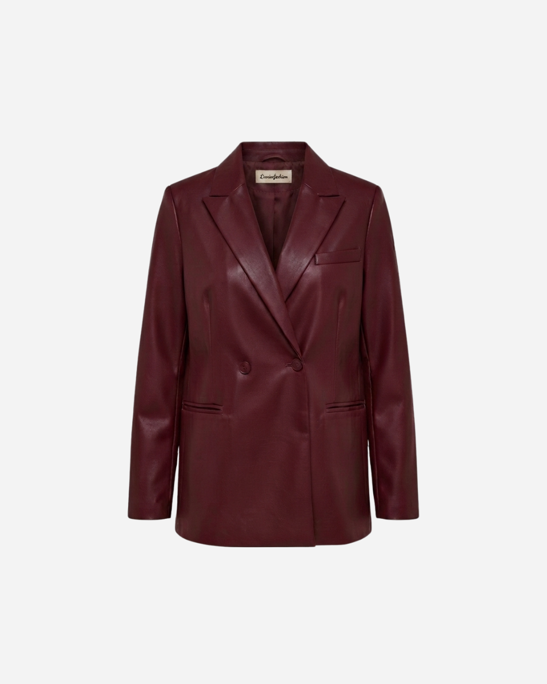 LINNIES LEATHER LOOK BLAZER BURGUNDY