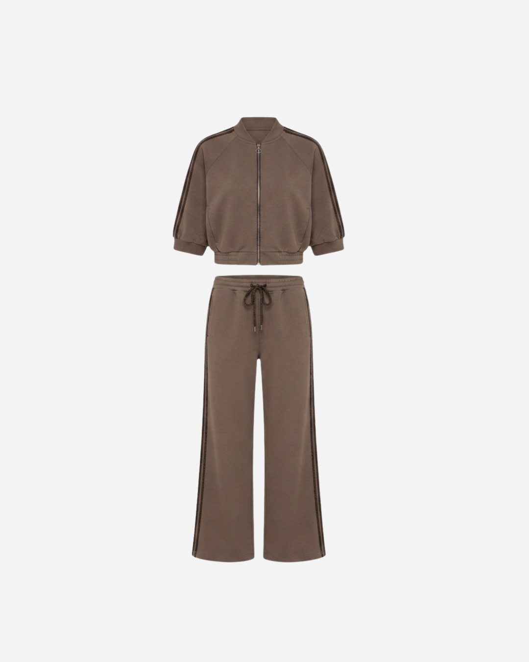SPORTI STREEP SET MET VEST TAUPE