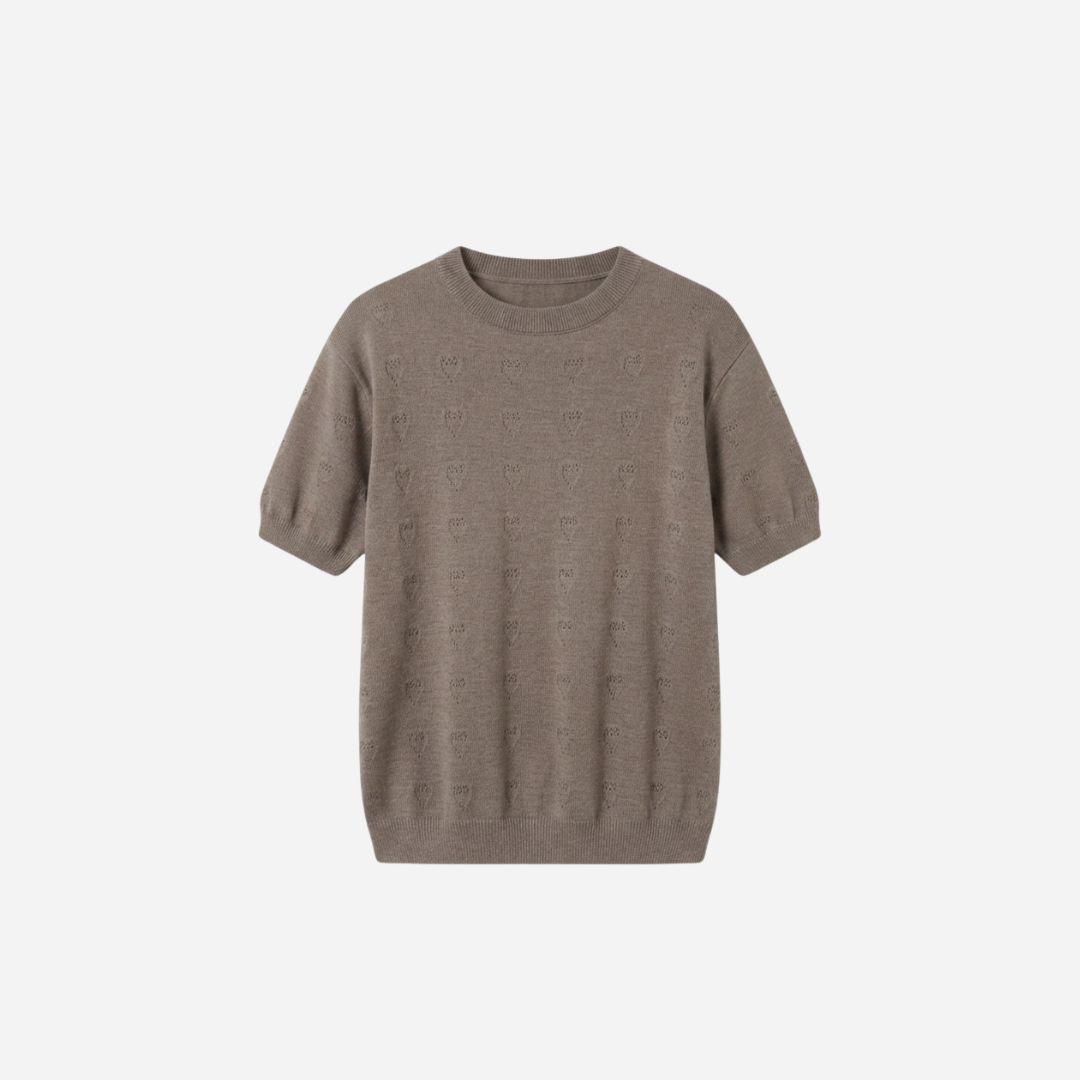 ZACHTE TOP MET HARTJES TAUPE