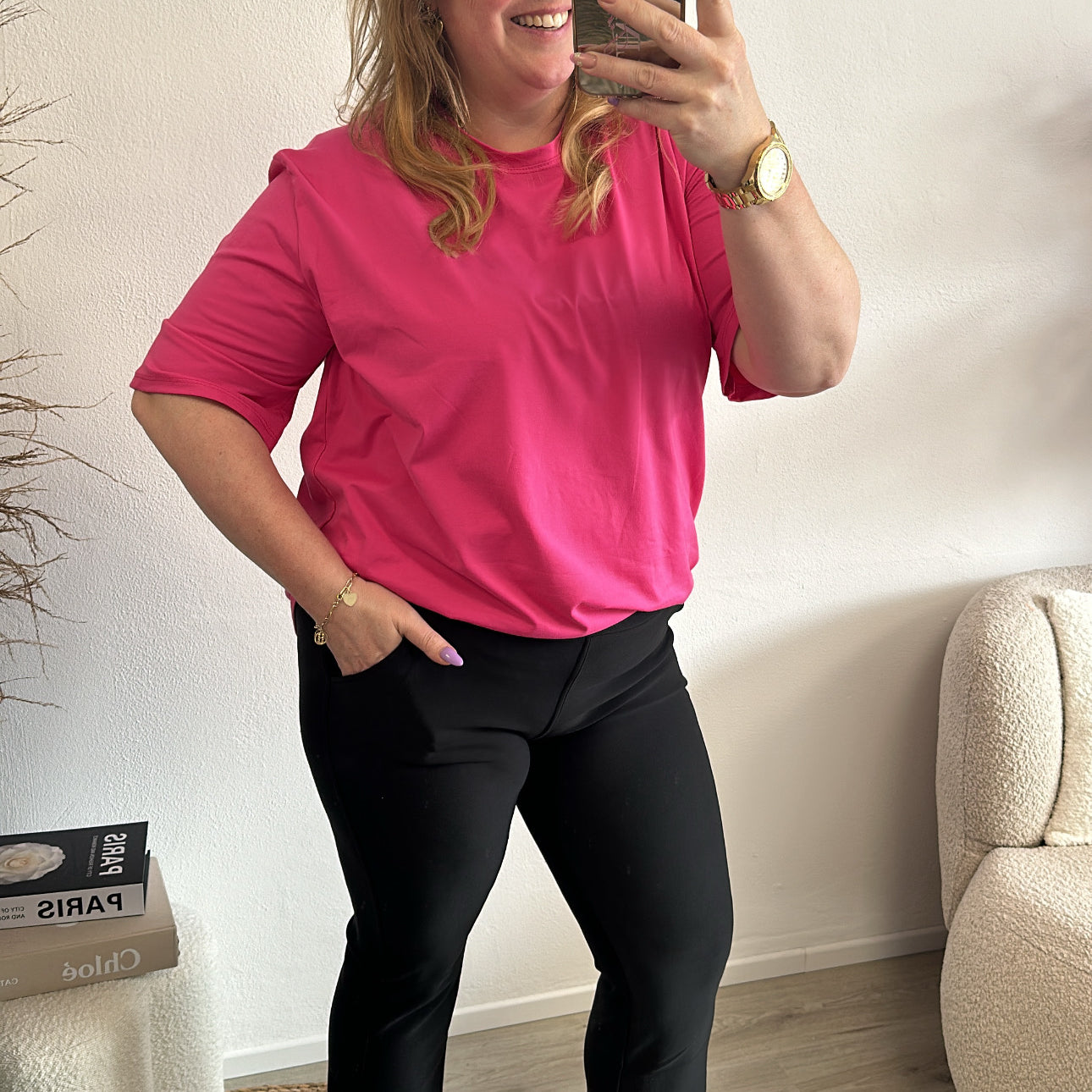 FLARED TRAVEL TROUSER - ZWART