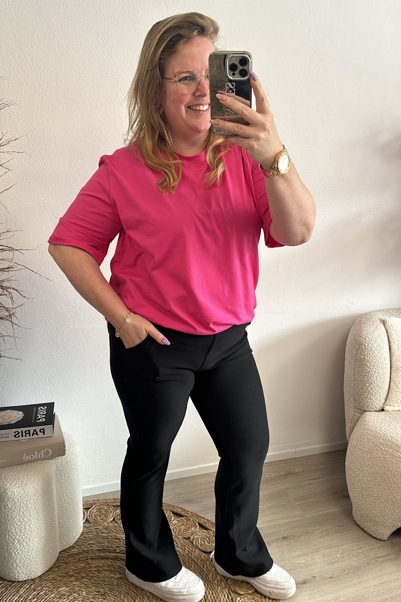 AUSGESTELLTE REISEHOSE - SCHWARZ