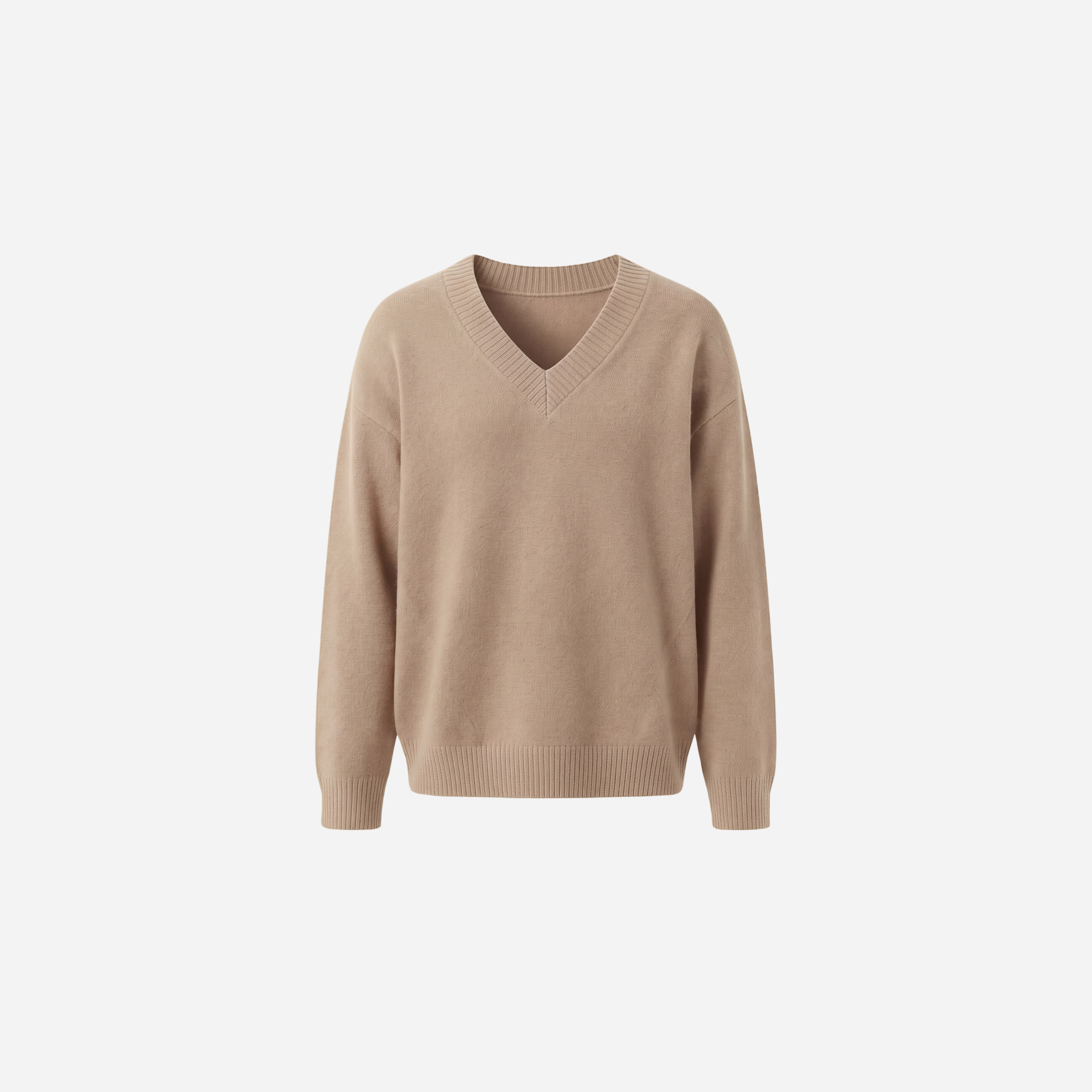 BASIC V-HALS TRUI TAUPE