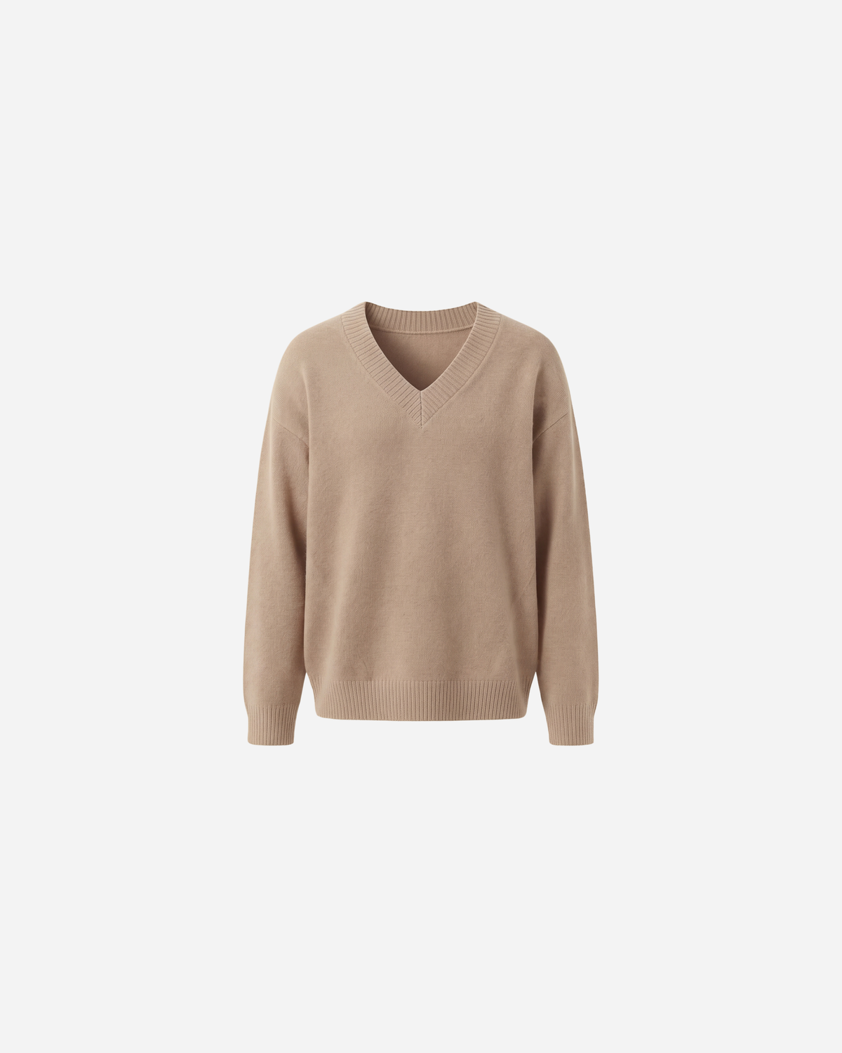 BASIC V-HALS TRUI TAUPE