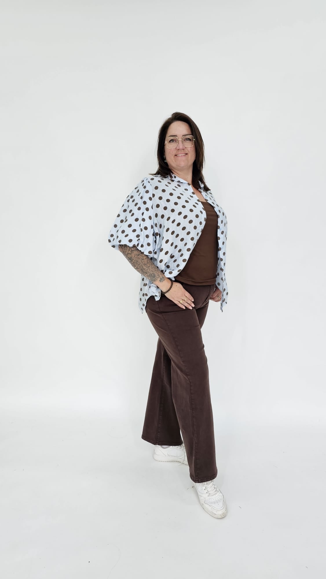 KATOENEN DOTS BLOUSE - 2066