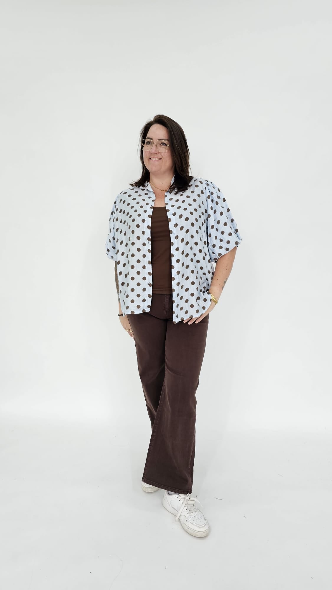 KATOENEN DOTS BLOUSE - 2066