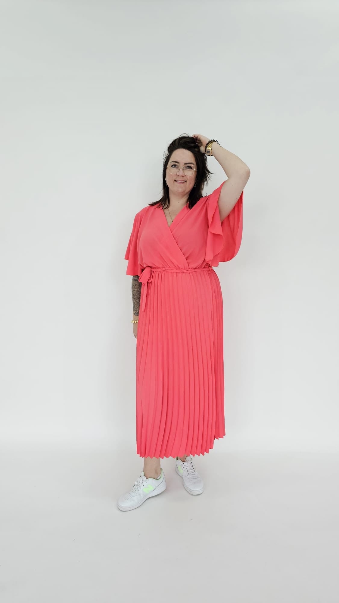 PLISSE RUFFEL JURK - 2042