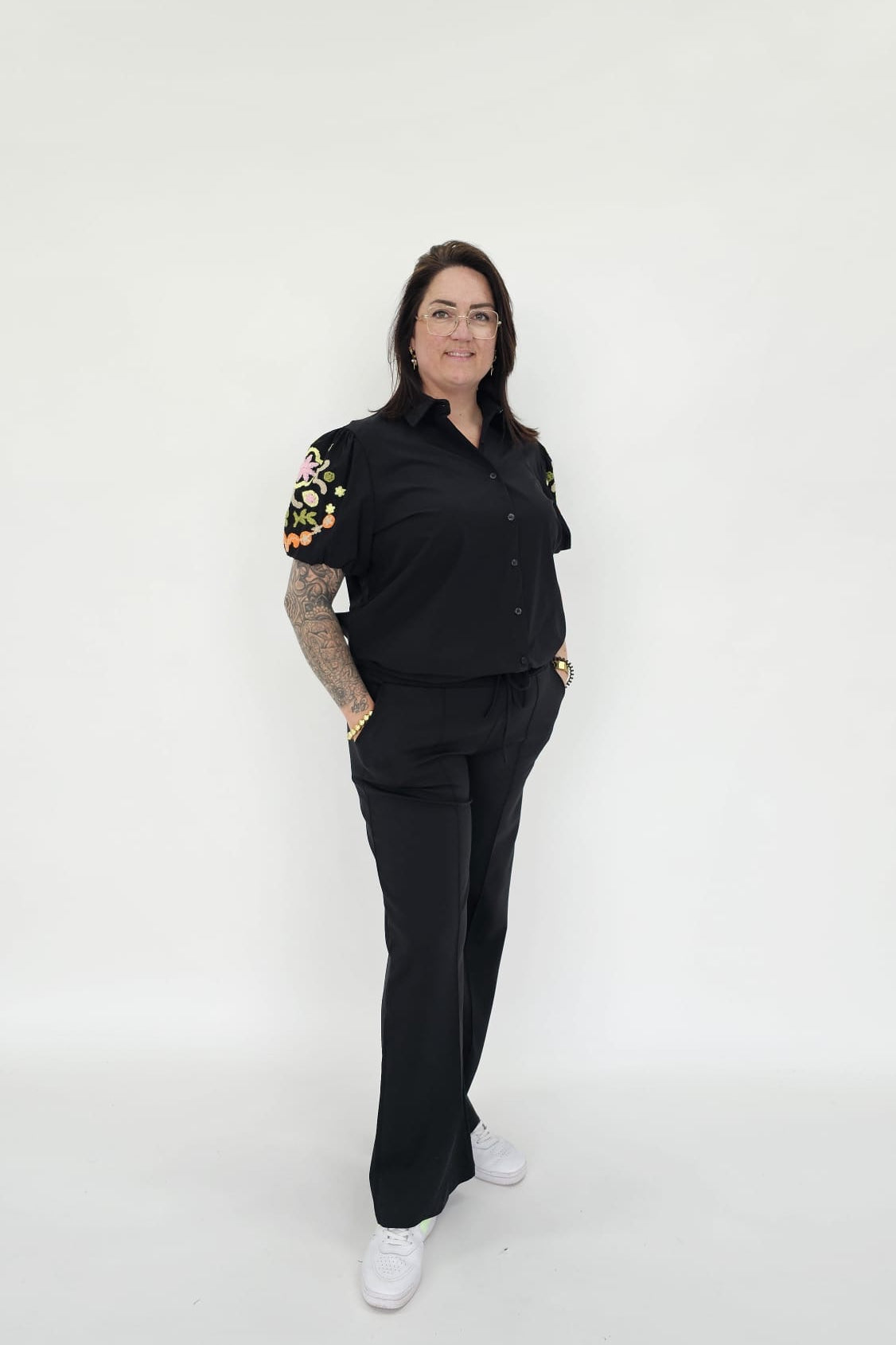 BLOUSE MET BLOEMEN POFMOUW - 2046