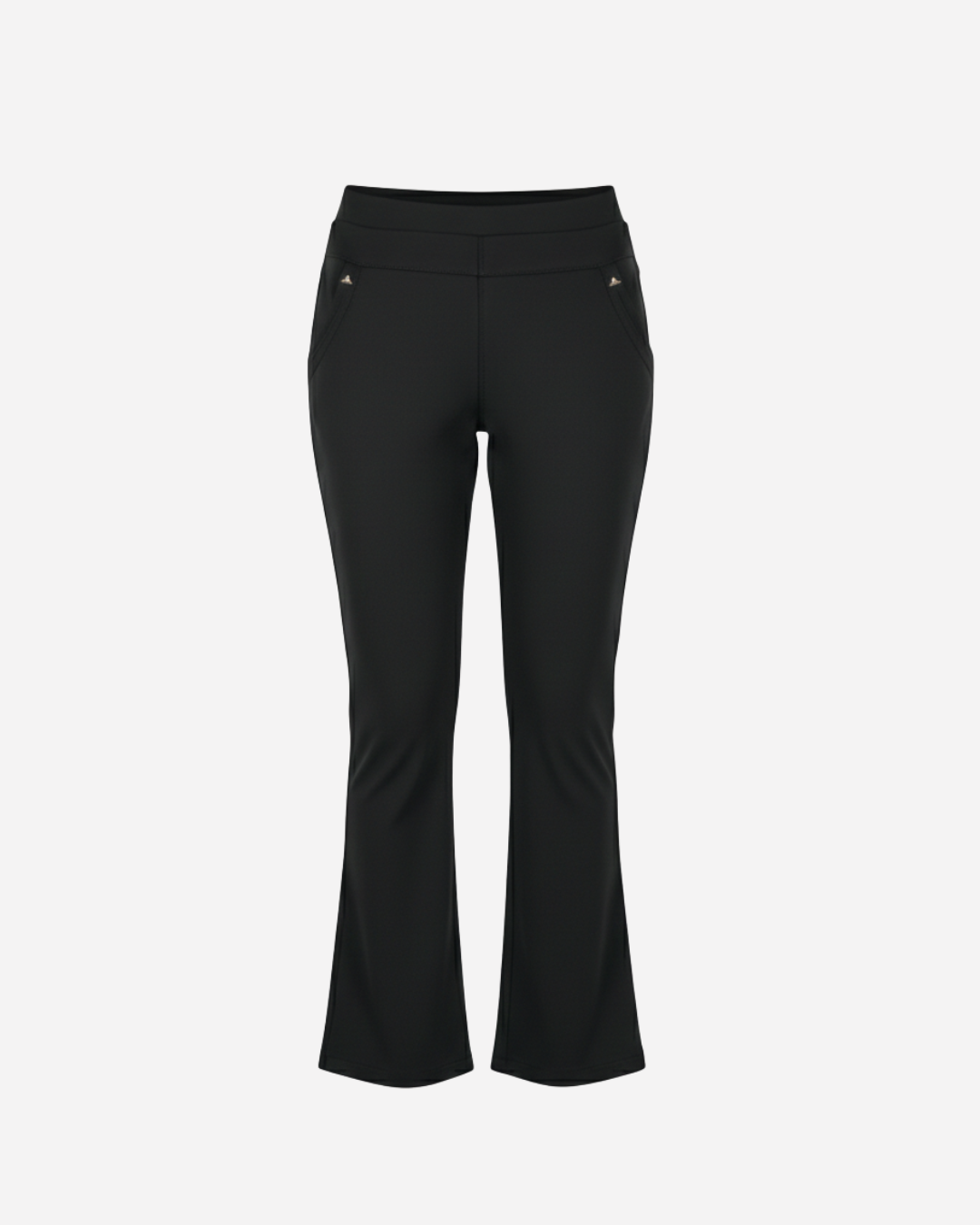 FLARED TRAVEL TROUSER - ZWART