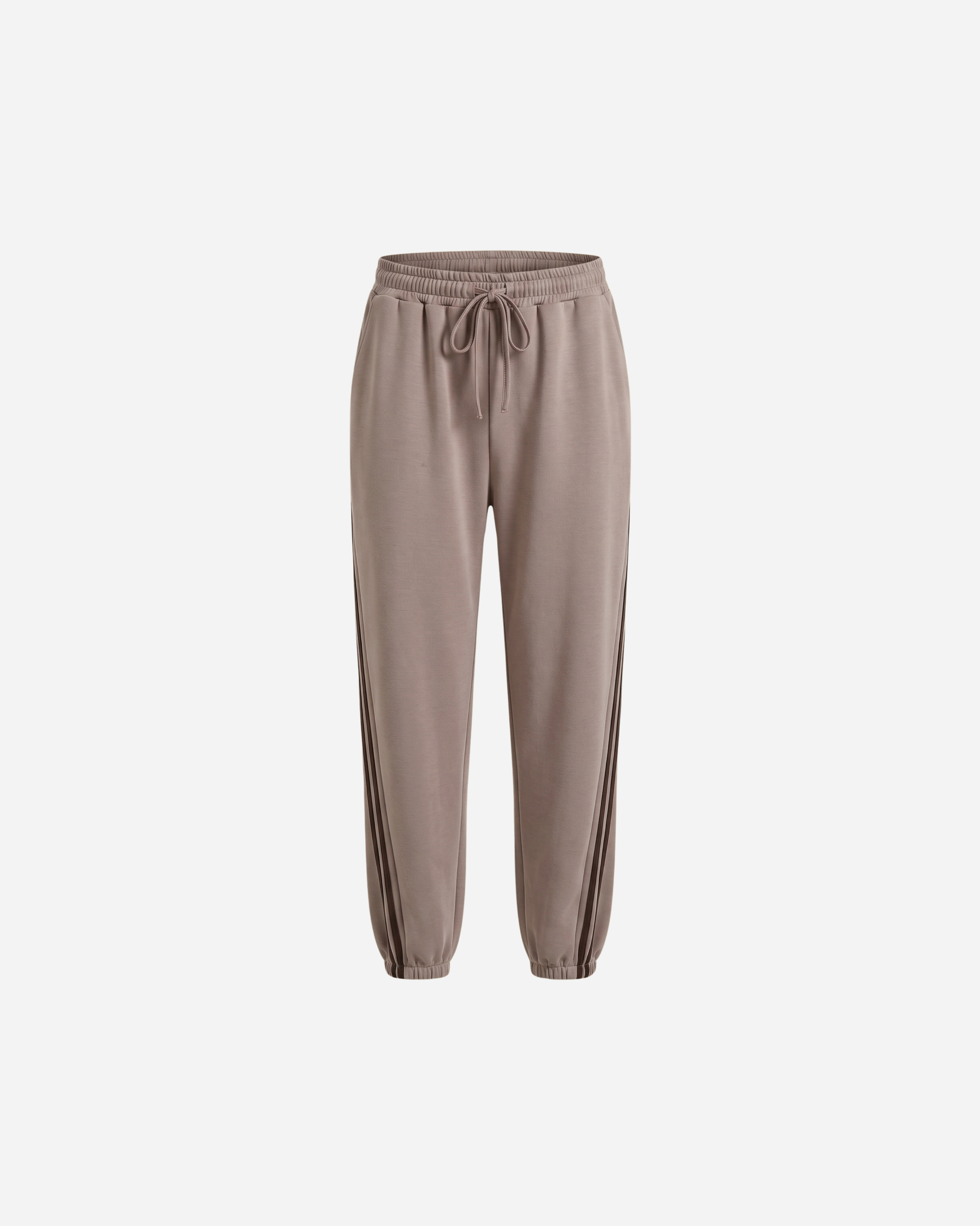 SPORTI JOGGER MET DUBBELE STREEP TAUPE