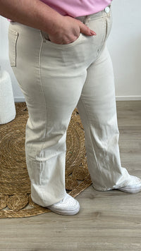 GOODIES WIDE LEG JEANS DJ2498-12  - BEIGE