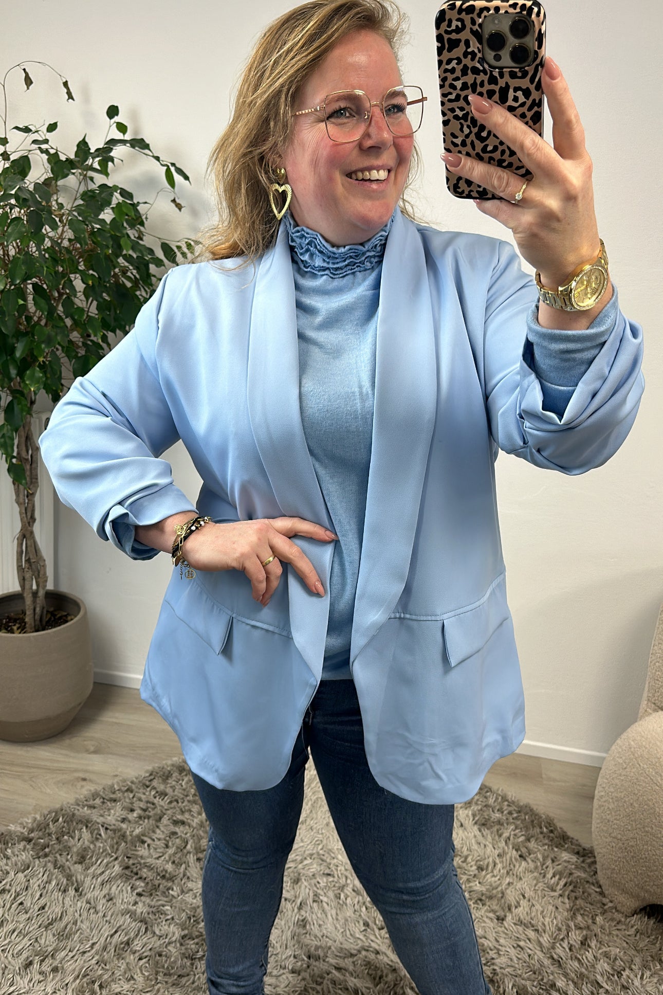 LINNIES CLAIRE BLAZER BLAUW