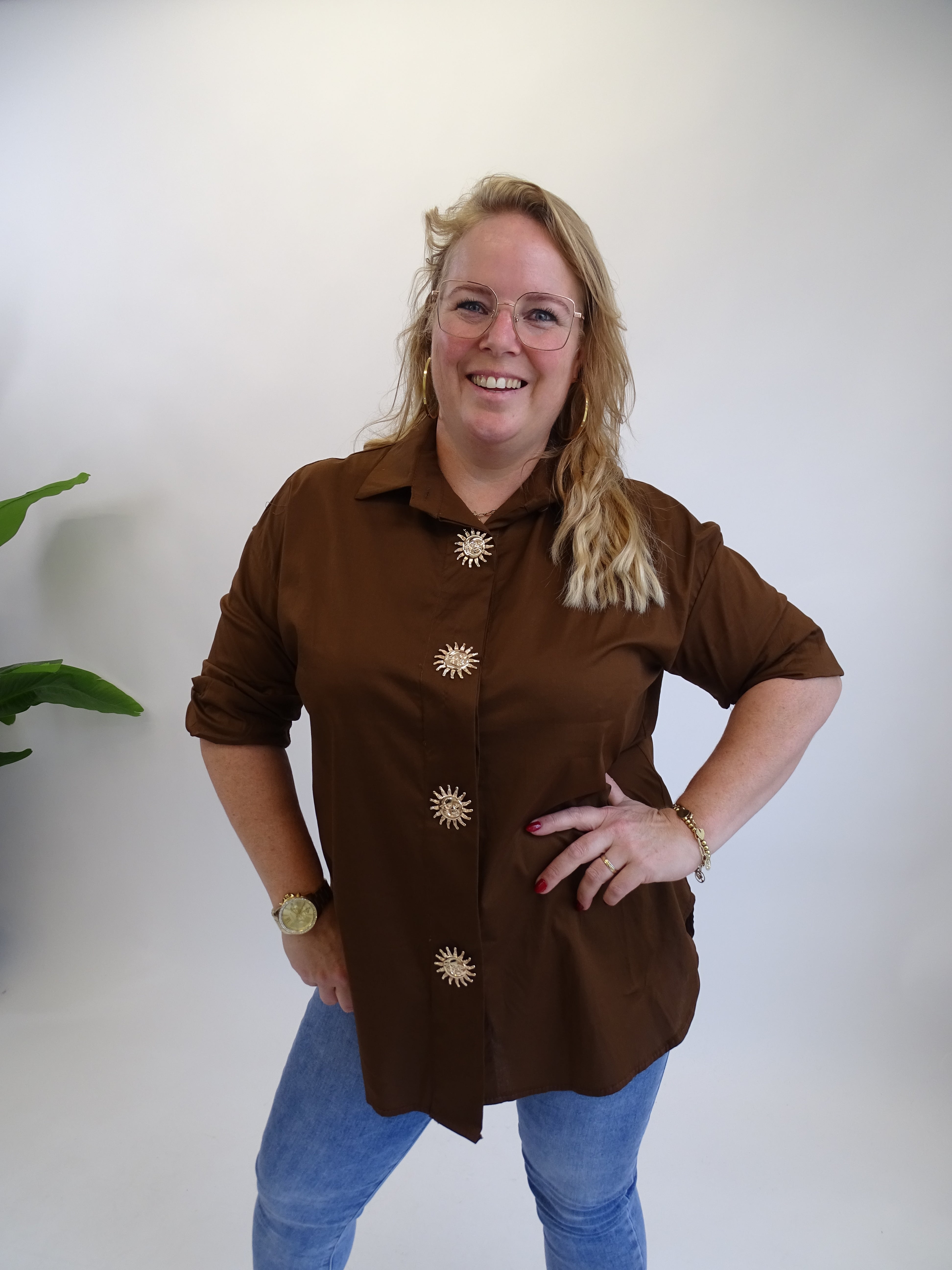 KATOENEN SUN/MOON BLOUSE - 1726