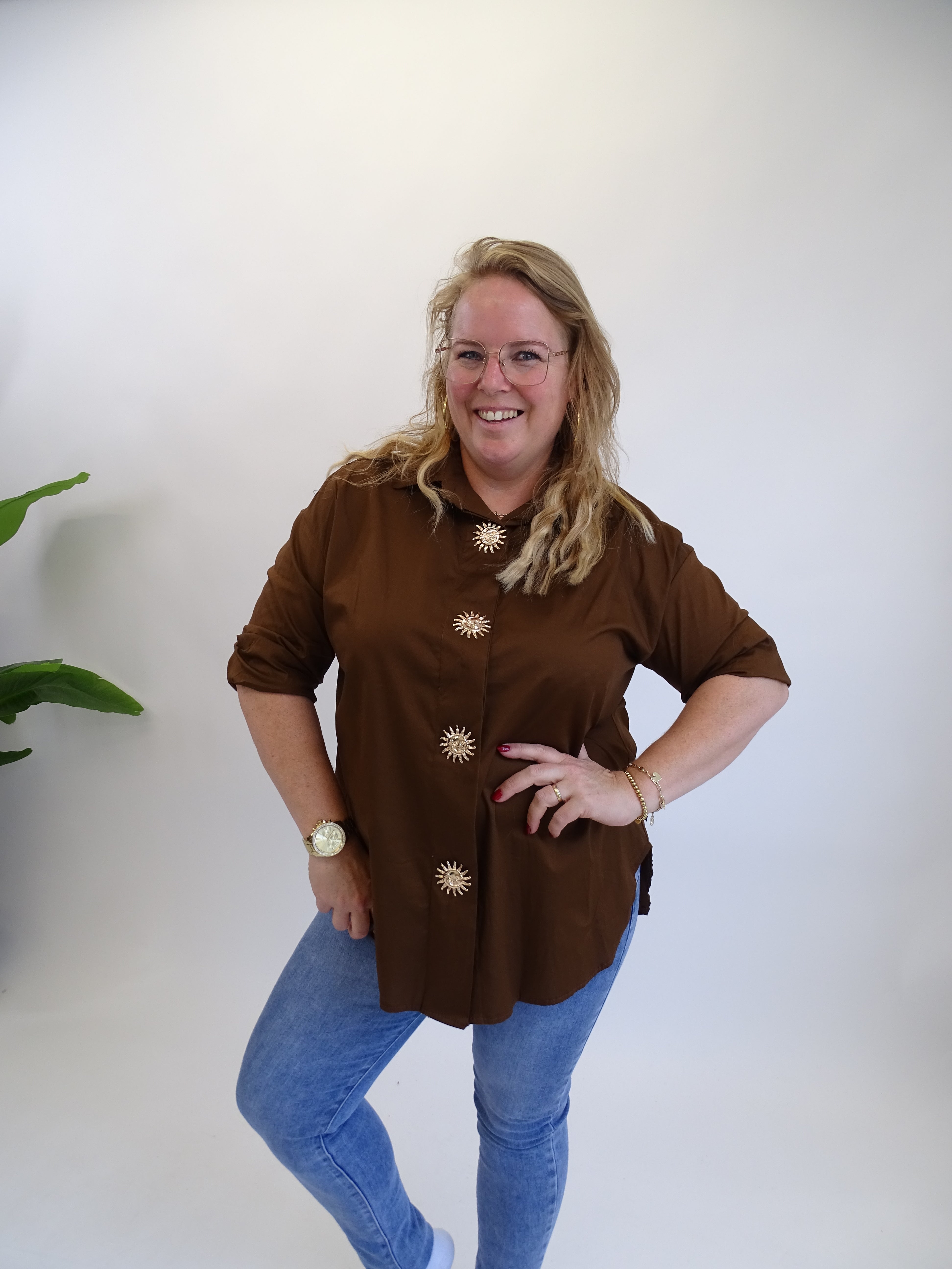 KATOENEN SUN/MOON BLOUSE - 1726