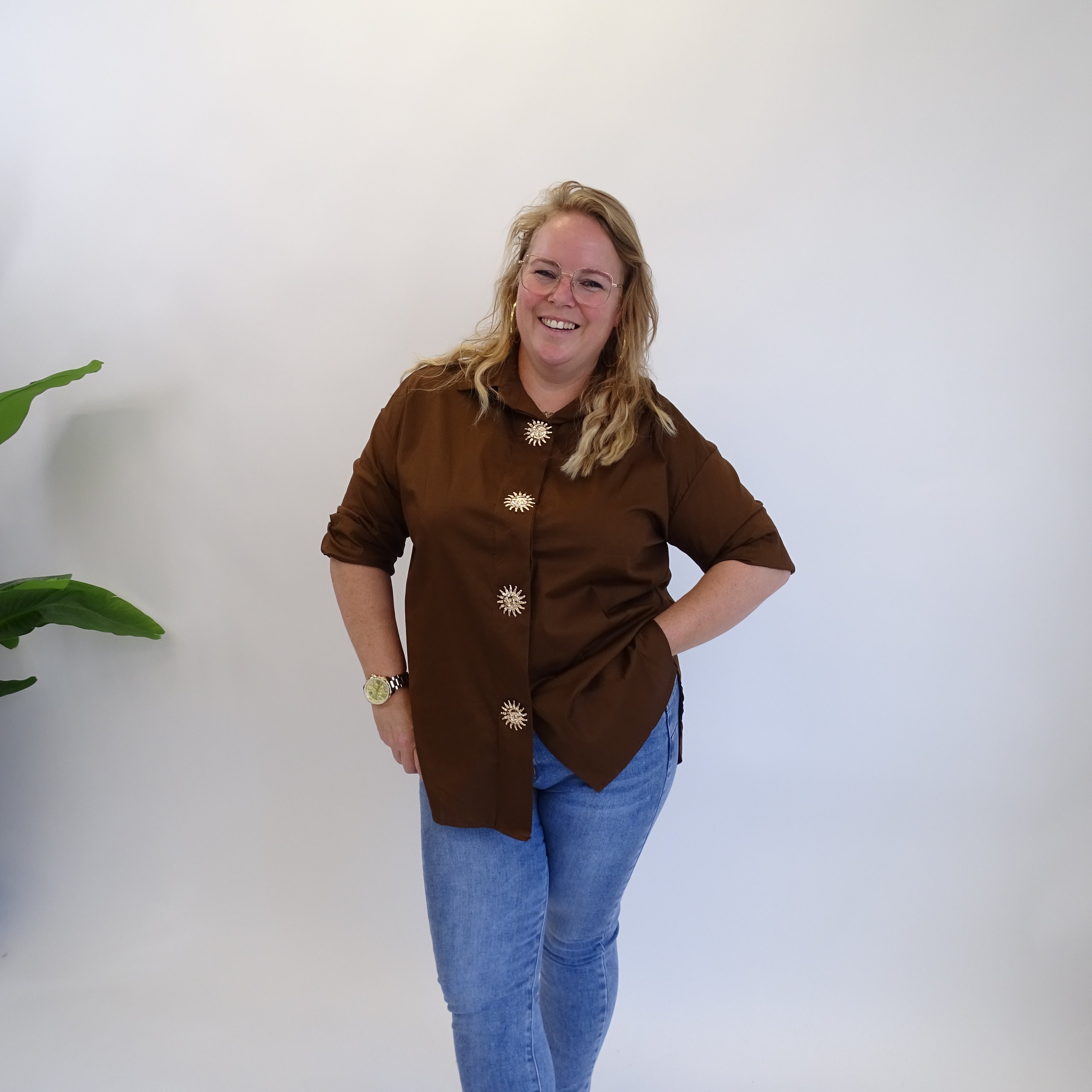 KATOENEN SUN/MOON BLOUSE - 1726