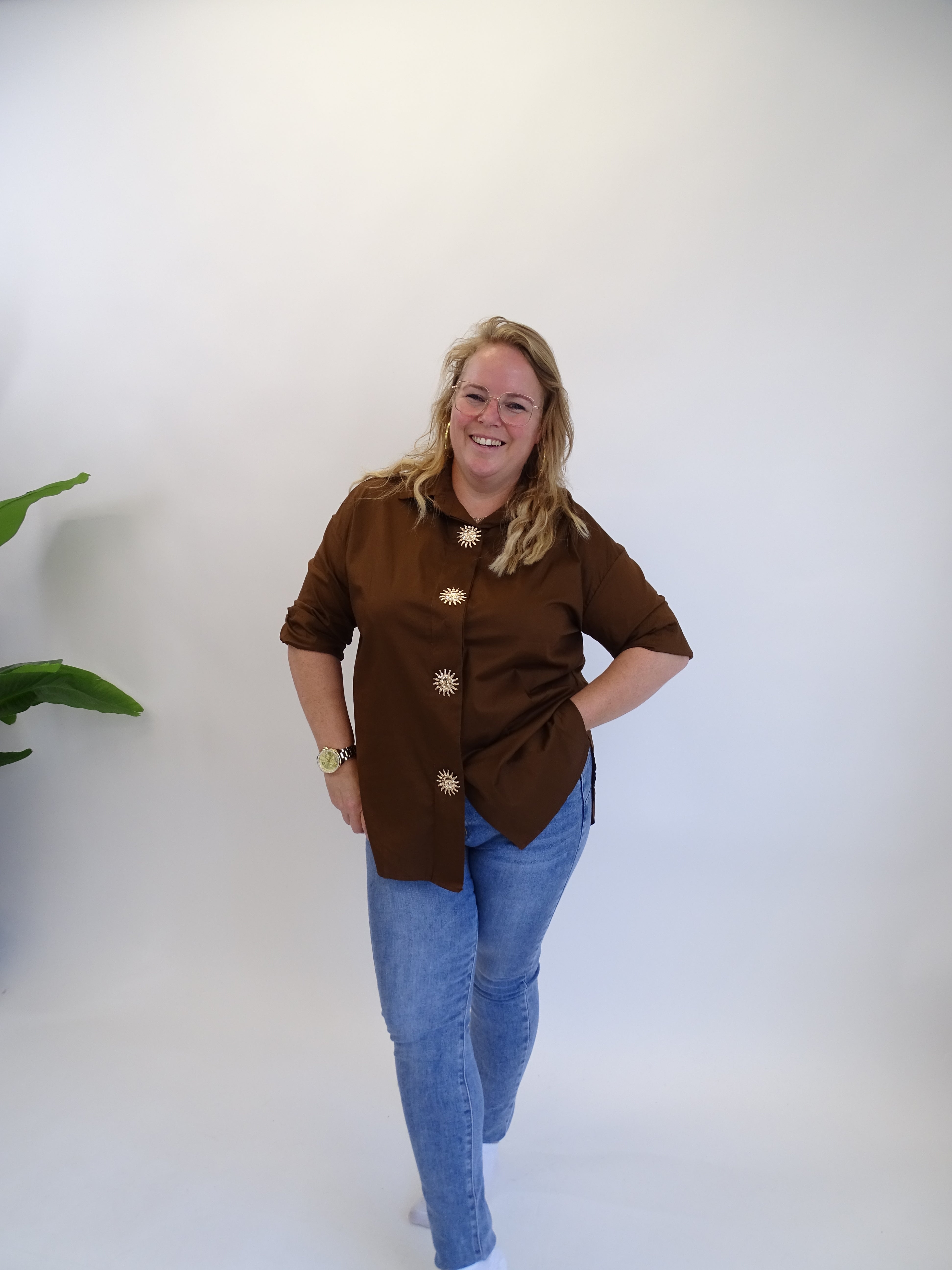 KATOENEN SUN/MOON BLOUSE - 1726
