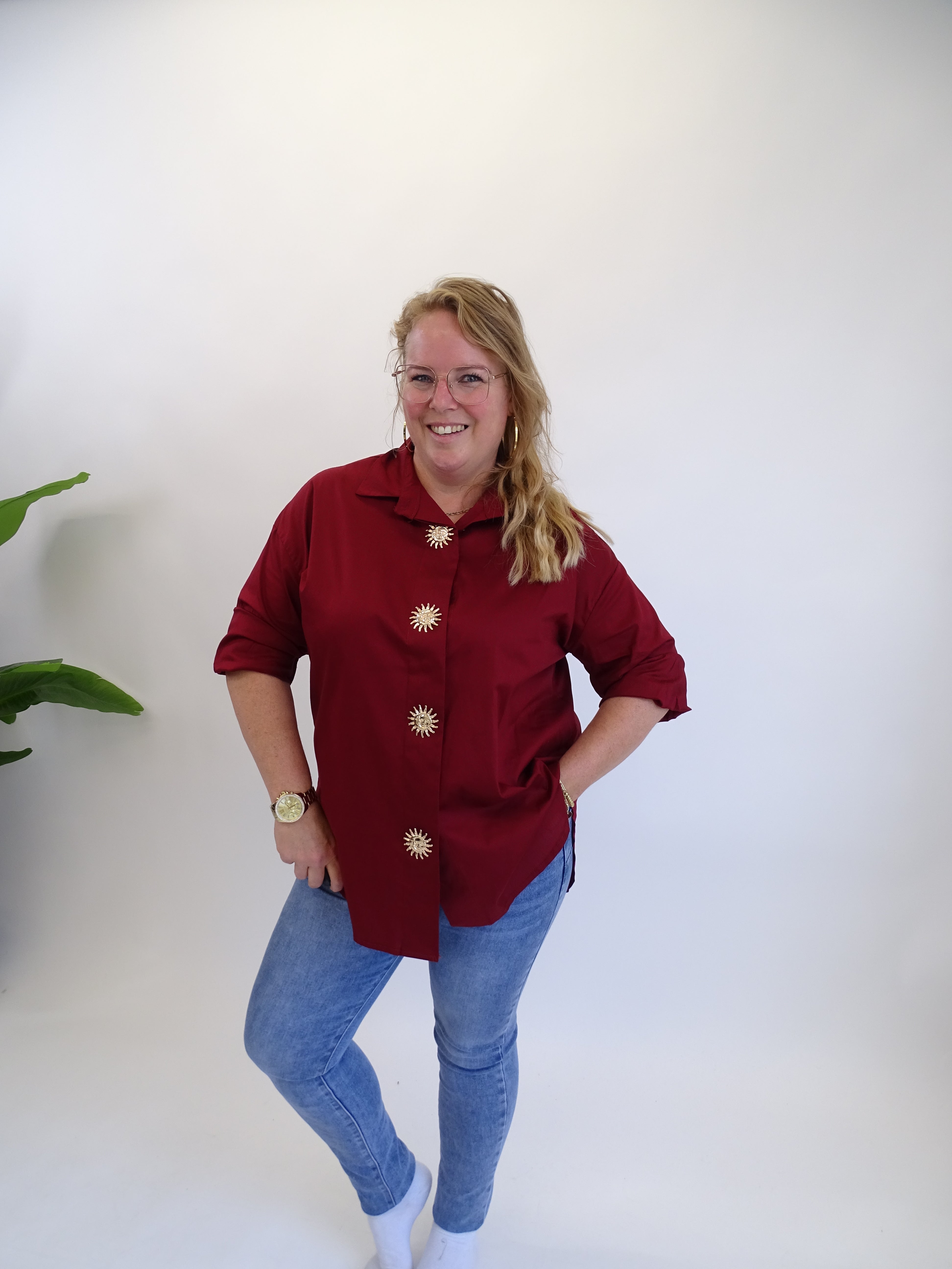 KATOENEN SUN/MOON BLOUSE - 1726