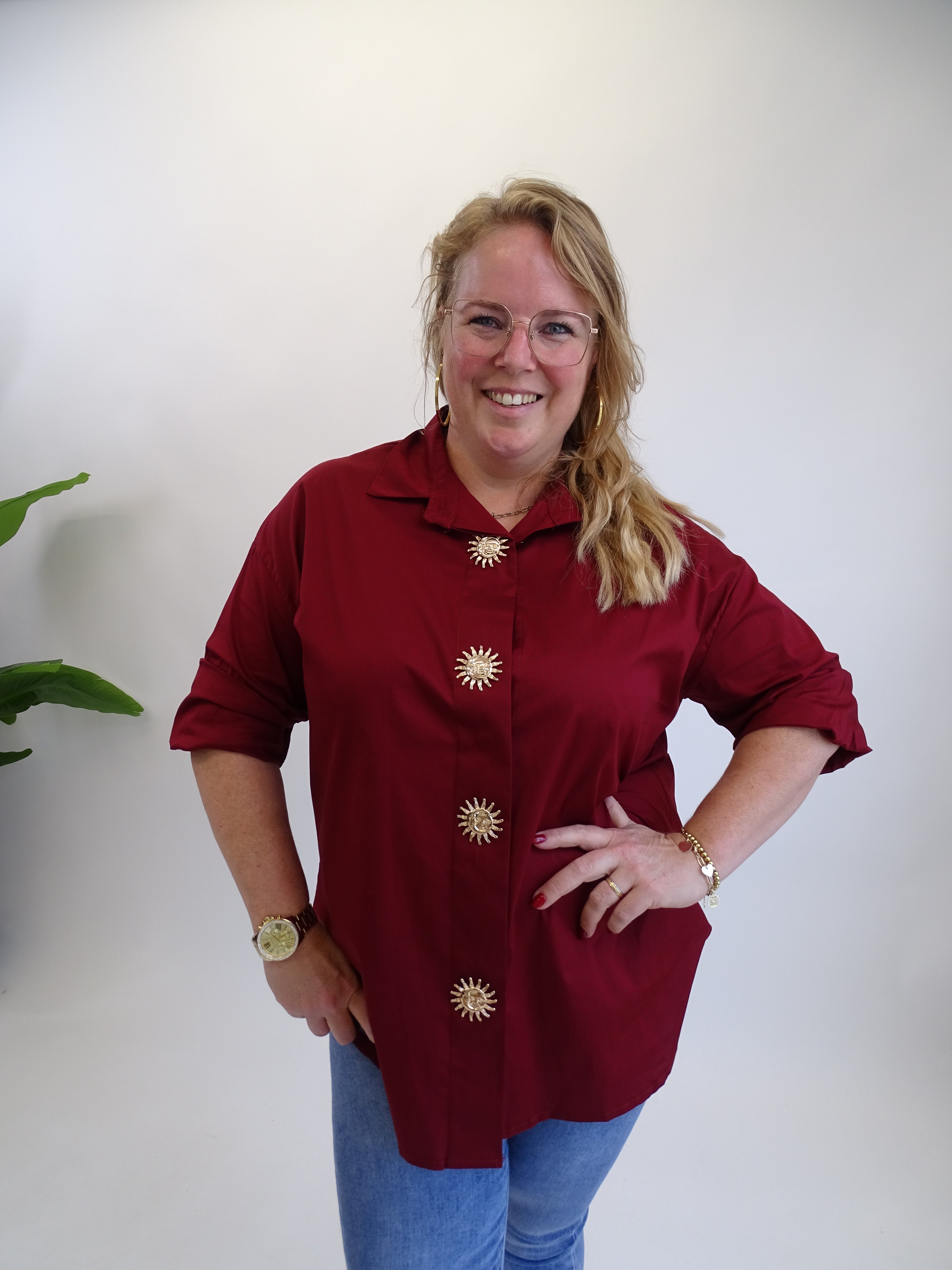 KATOENEN SUN/MOON BLOUSE - 1726