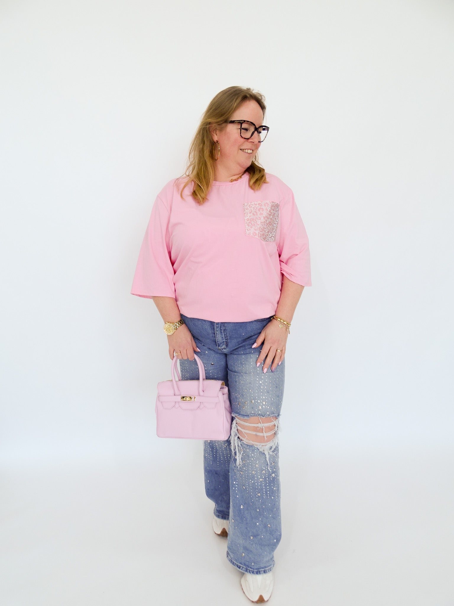 T-SHIRT MET GLITTERZAKJE - 1988