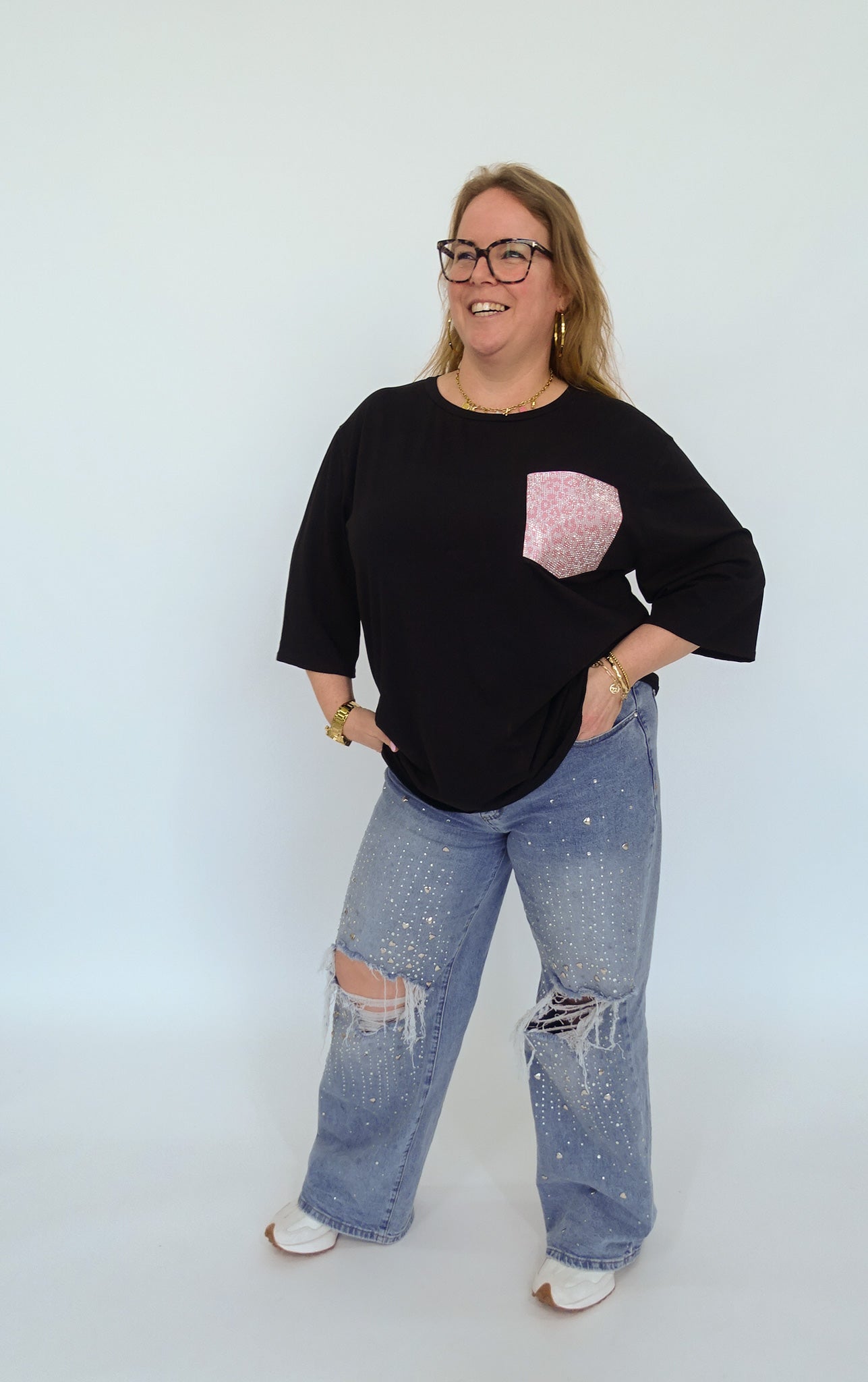 T-SHIRT MET GLITTERZAKJE - 1988