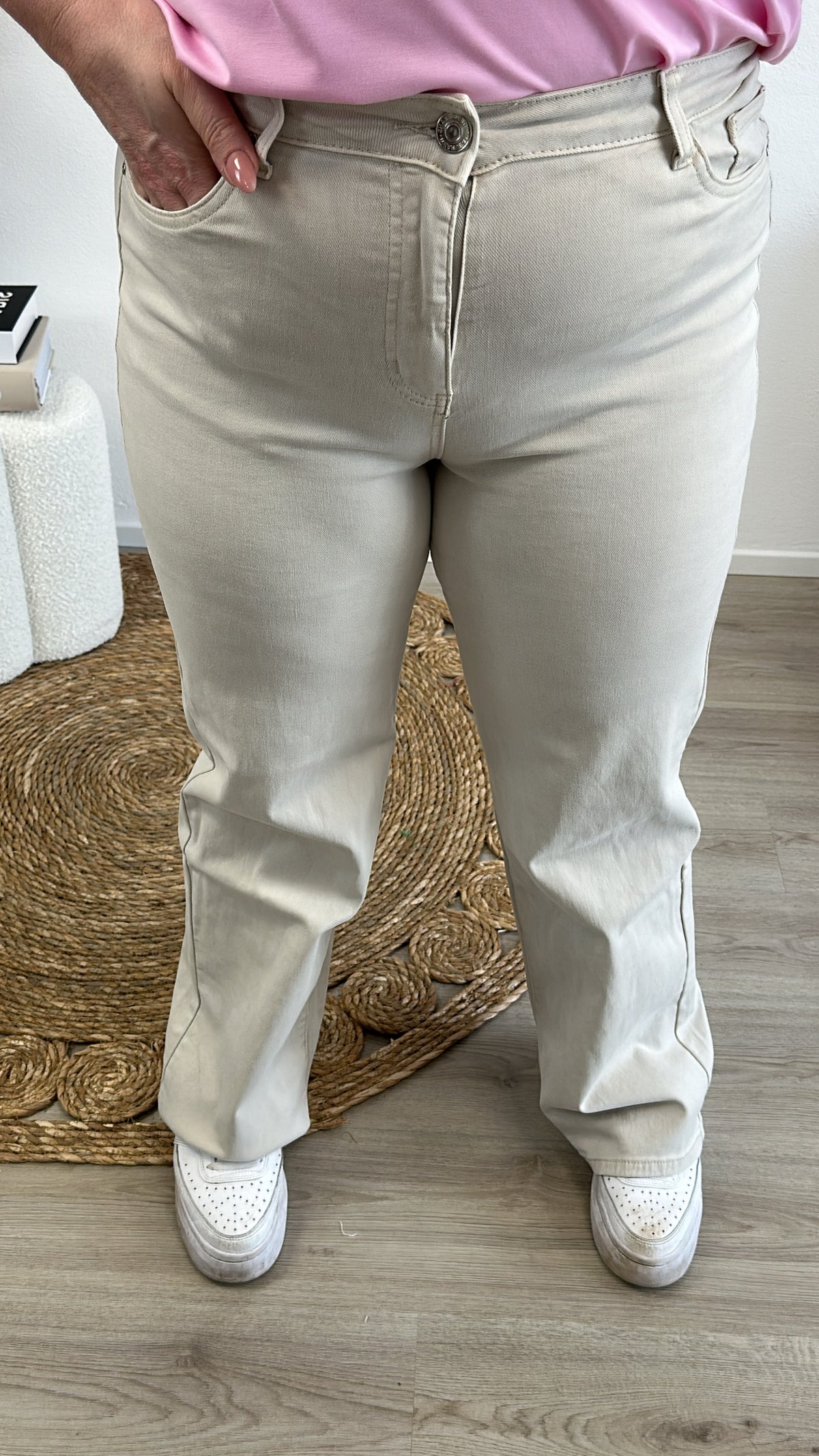 GOODIES WIDE LEG JEANS DJ2498-12  - BEIGE