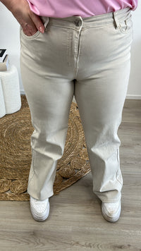 GOODIES WIDE LEG JEANS DJ2498-12  - BEIGE
