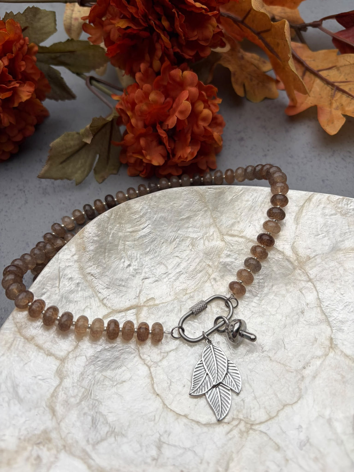 COZY KETTING TAUPE ZILVER