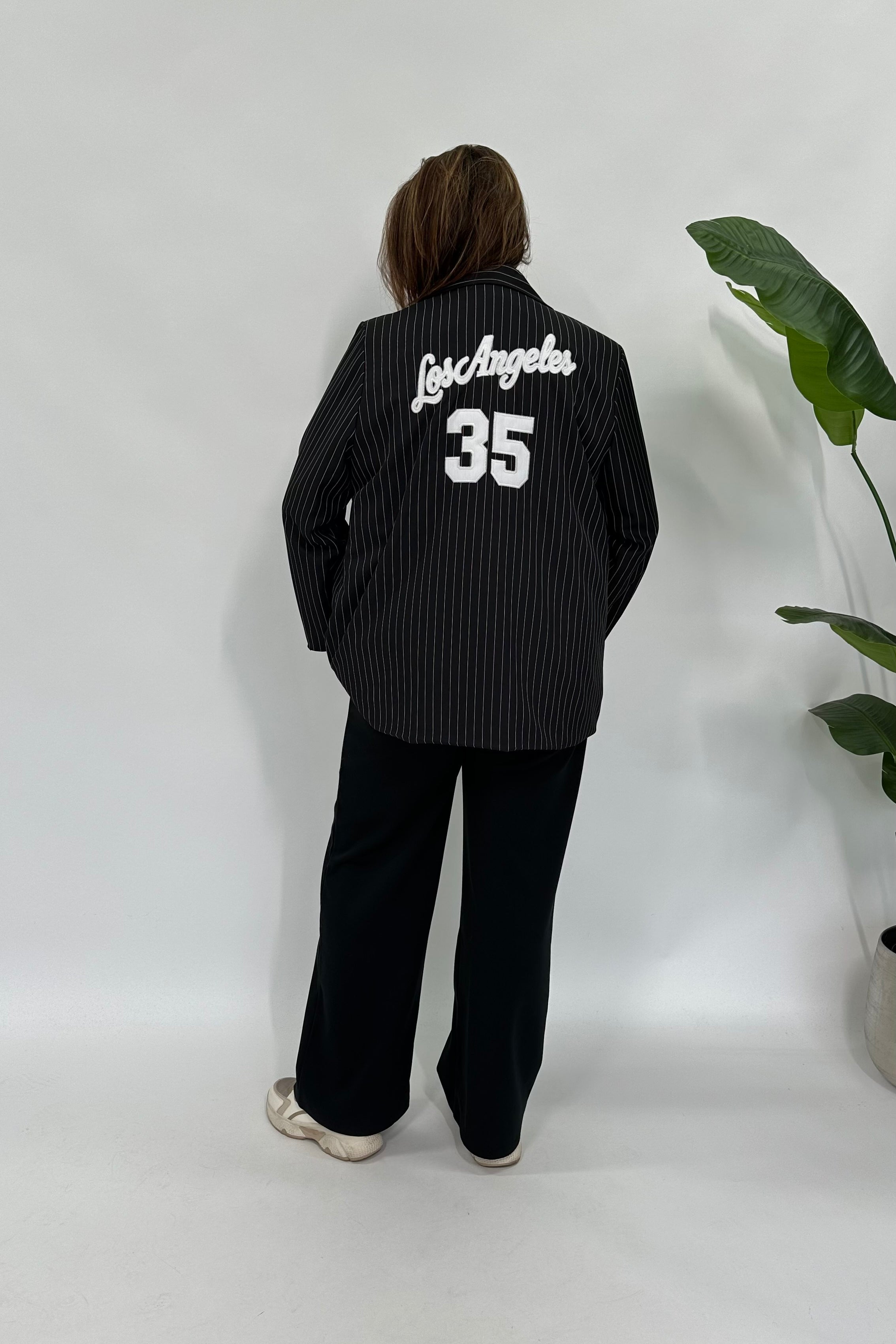 LA KRIJTSTREEP BLAZER ZWART