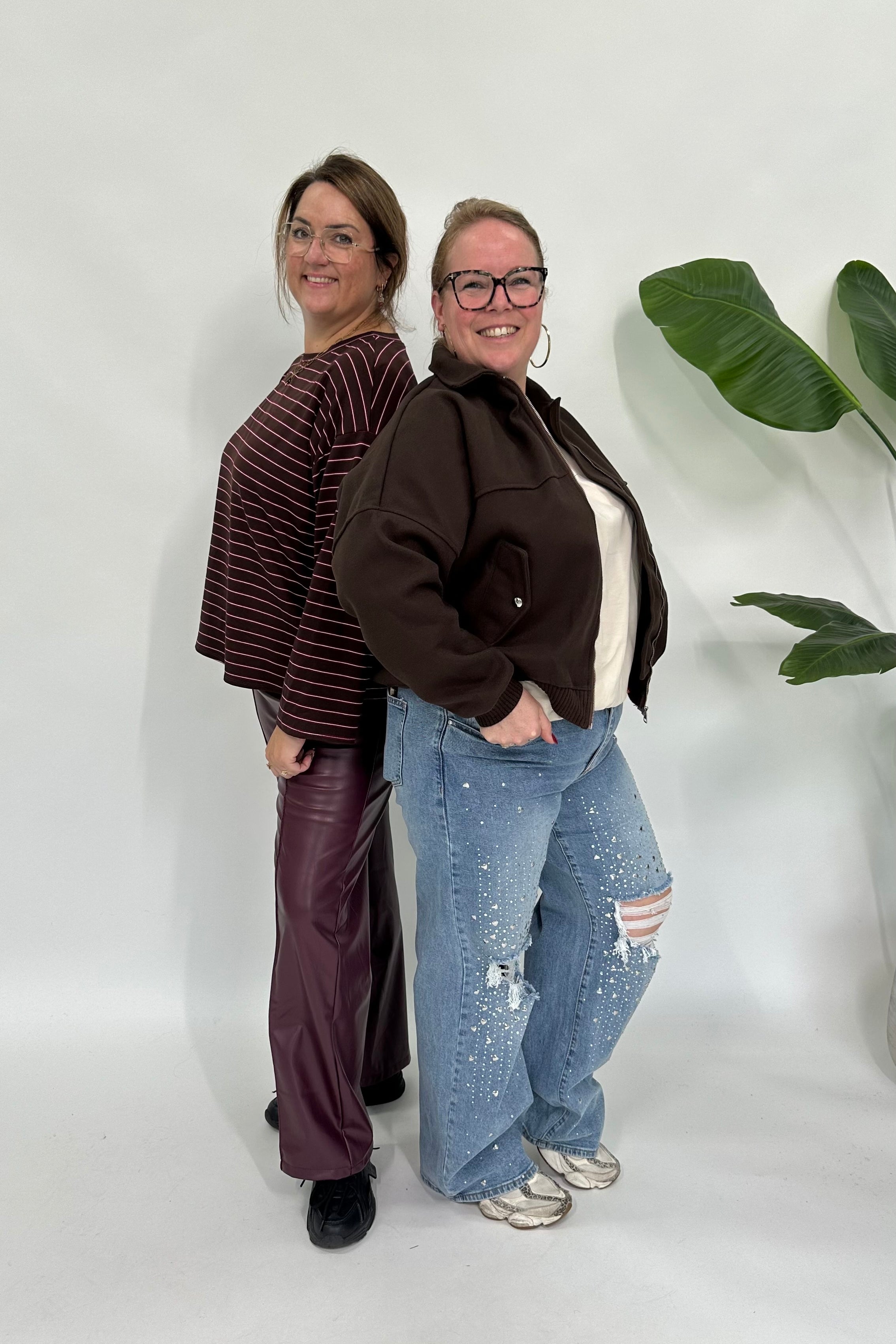 DUO STREEP TOP ESPRESSO/BORDEAUX