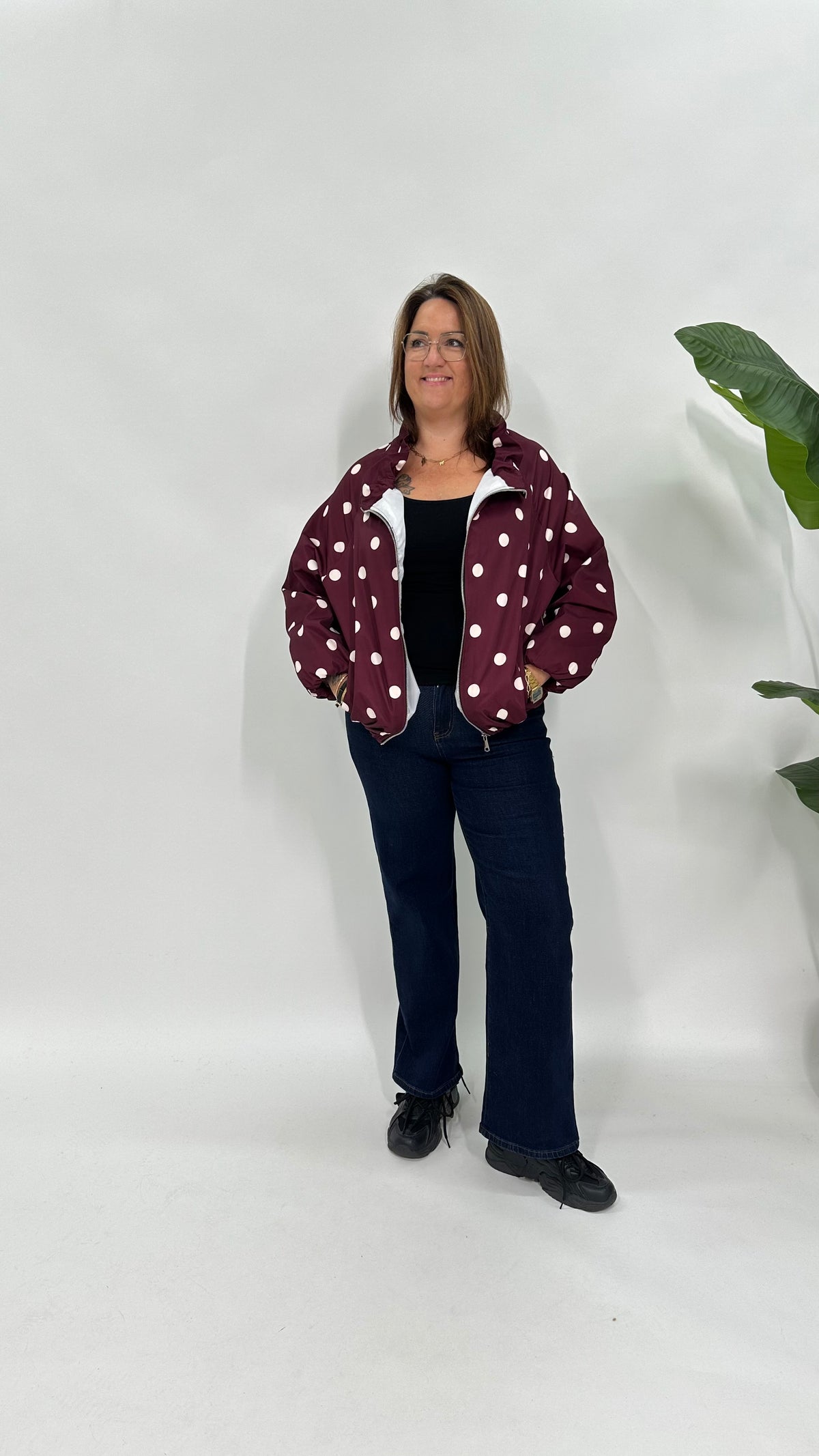 DOTS WINDJACK BURGUNDY