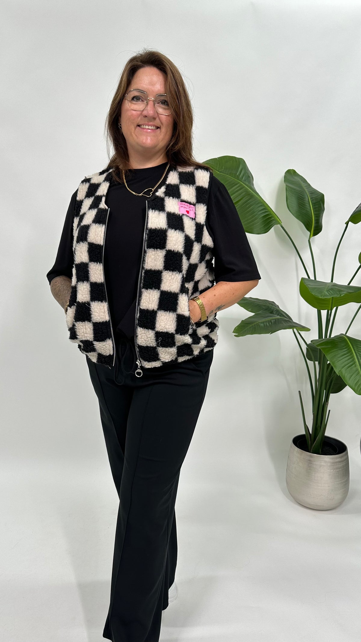 PERFECTLY TEDDY GILET ZWART