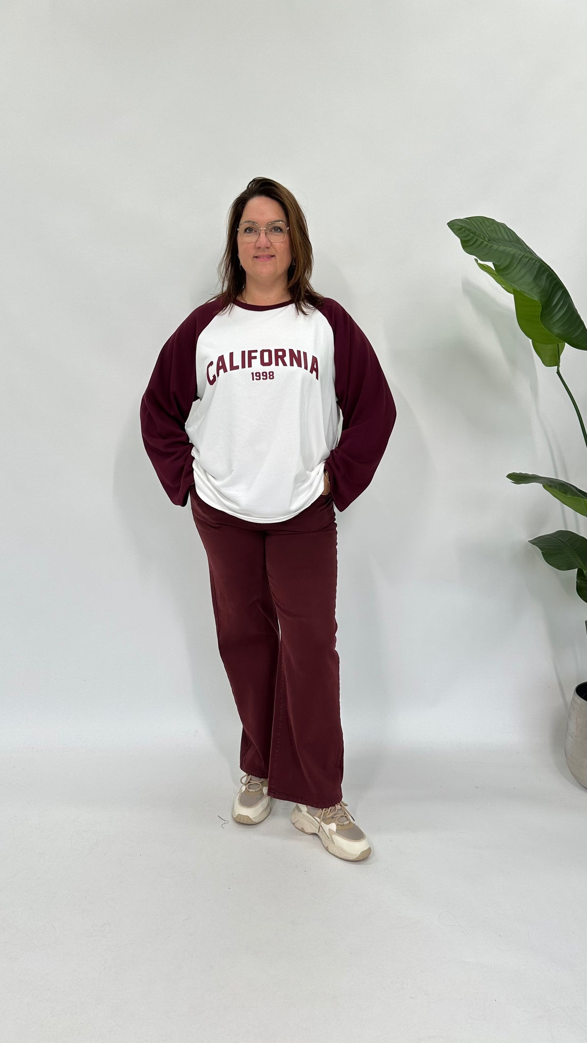 CALIFORNIA BASEBALL SWEATER BURGUNDY