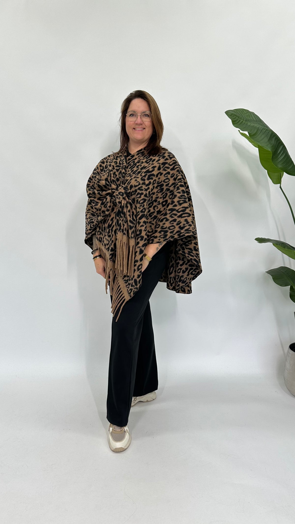PANTER PONCHO ZWART/BRUIN