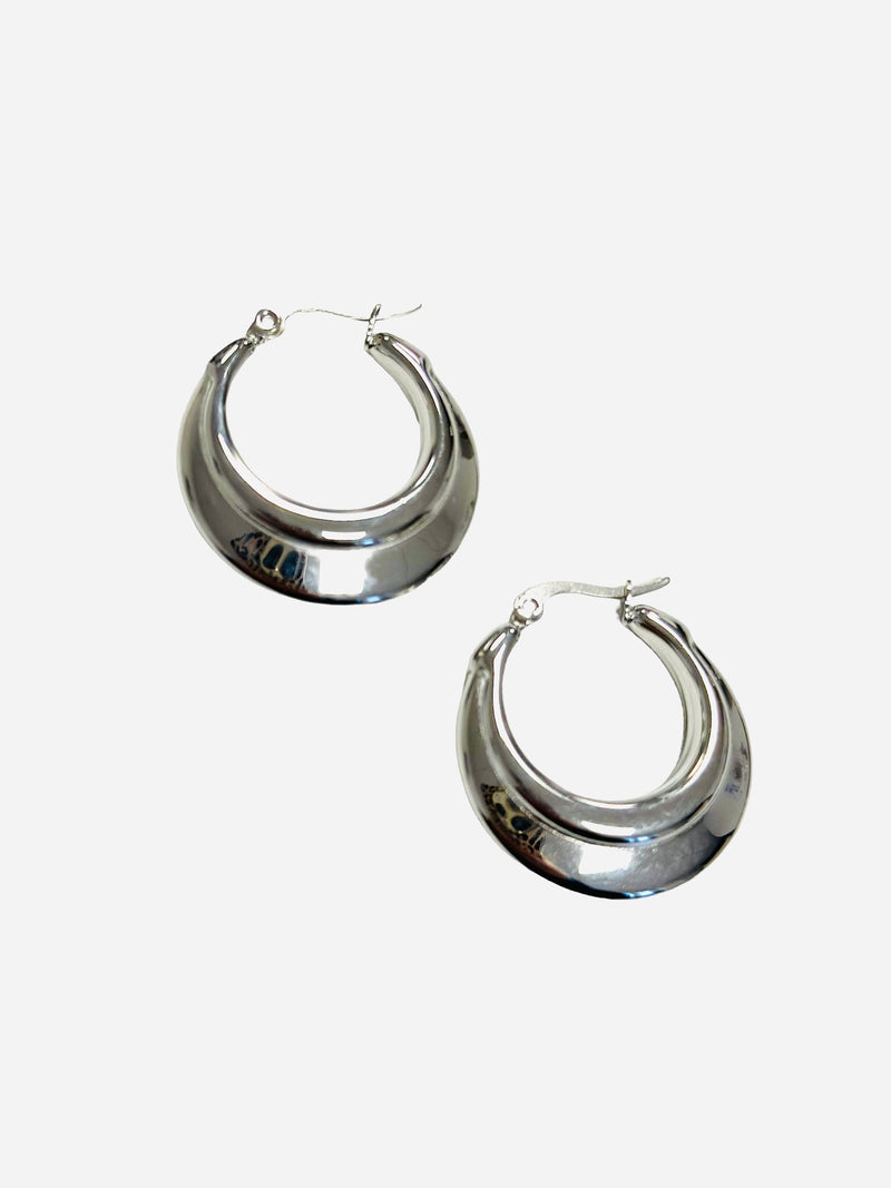 STATEMENT ROUND HOOPS EARRINGS - 2 COLORS