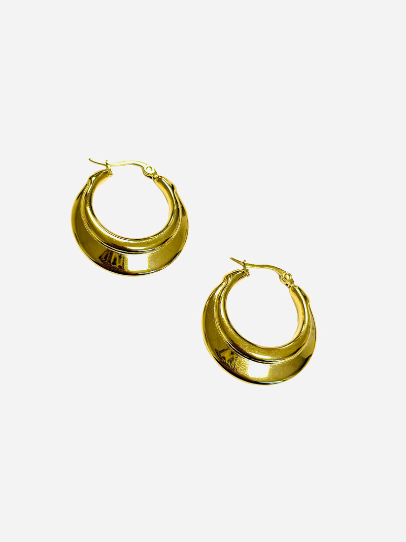 STATEMENT ROUND HOOPS OORBELLEN - 2 KLEUREN