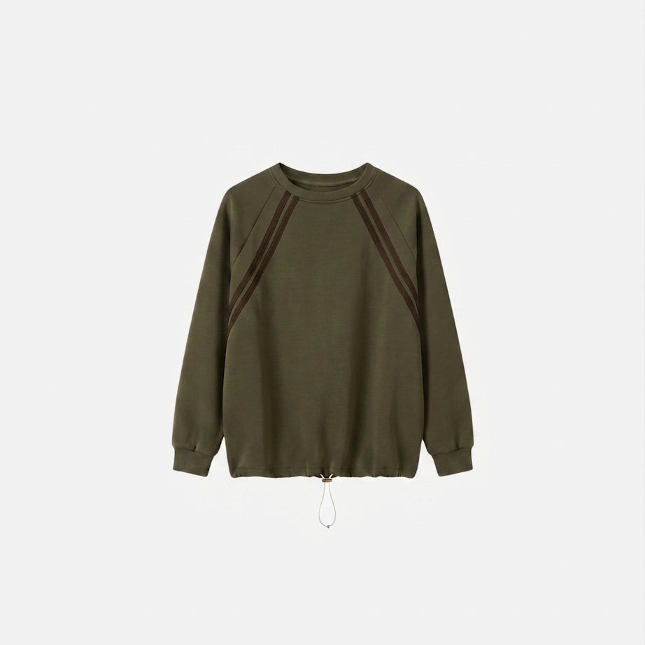 SPORTI SWEATER MET KOORD ARMY