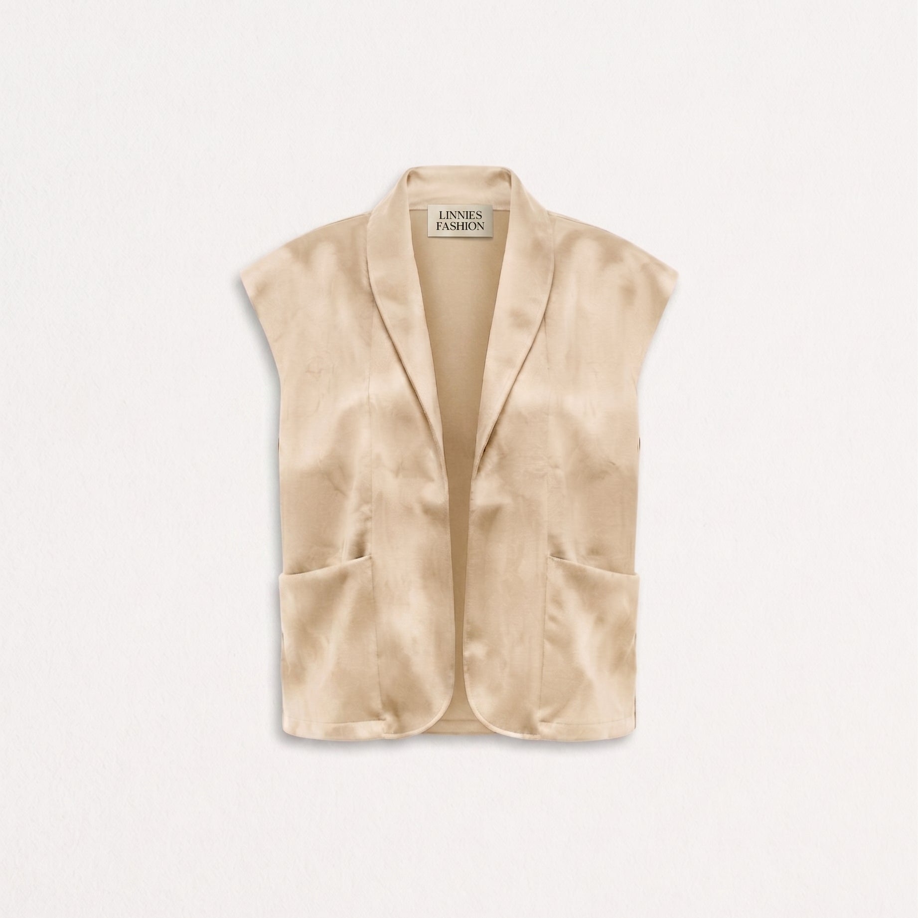 LINNIES SUEDE LOOK GILET BEIGE