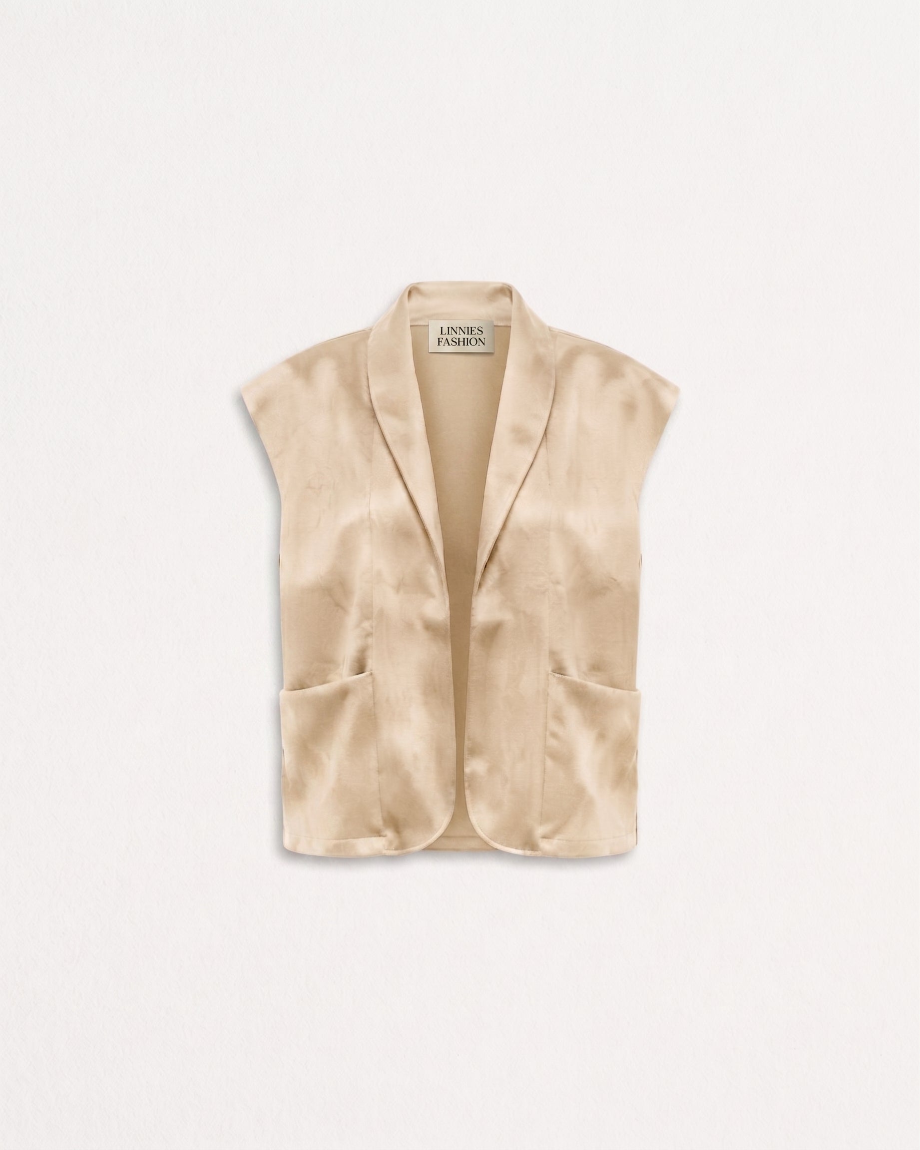 LINNIES SUEDE LOOK GILET BEIGE