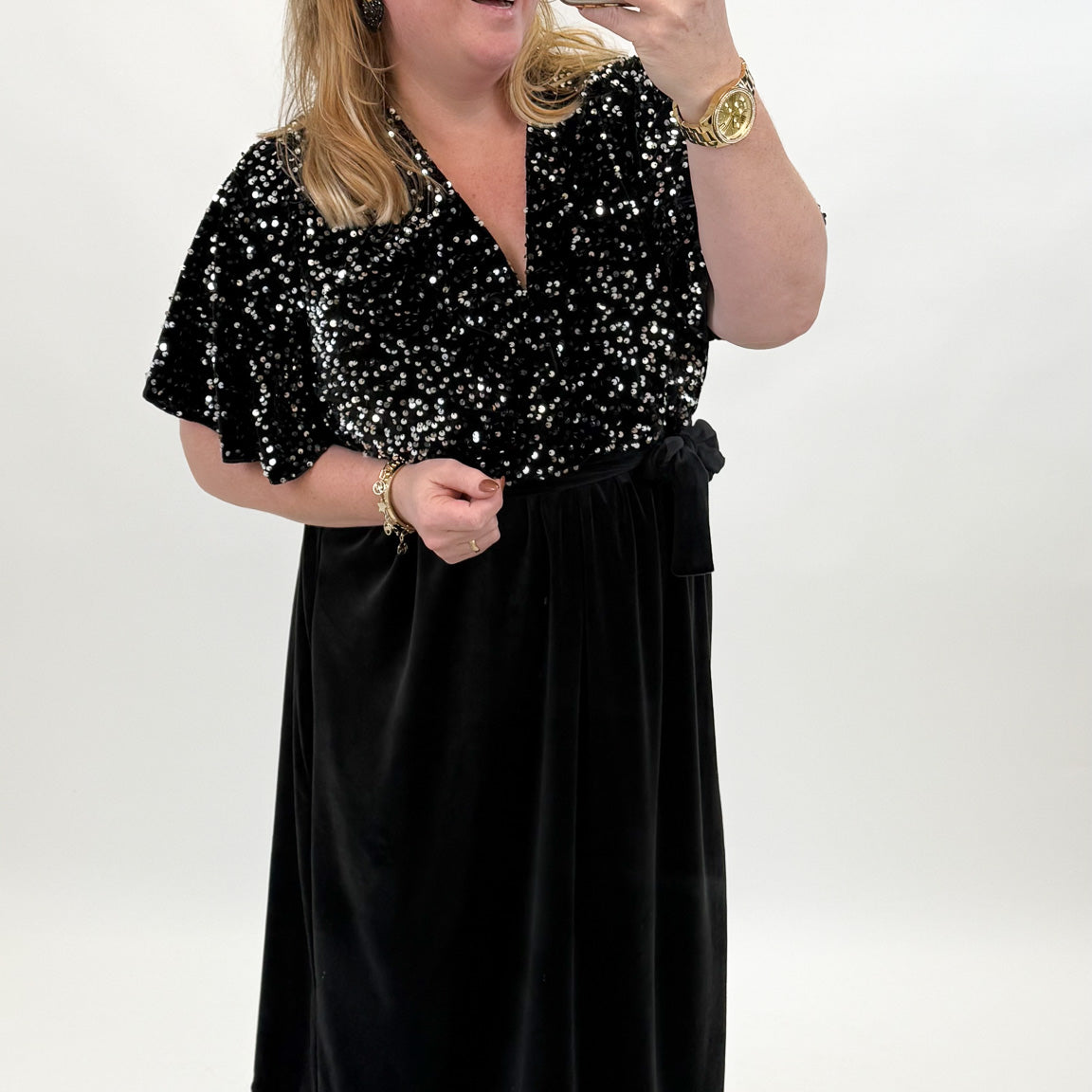 VELVET PAILET JURK - 1882