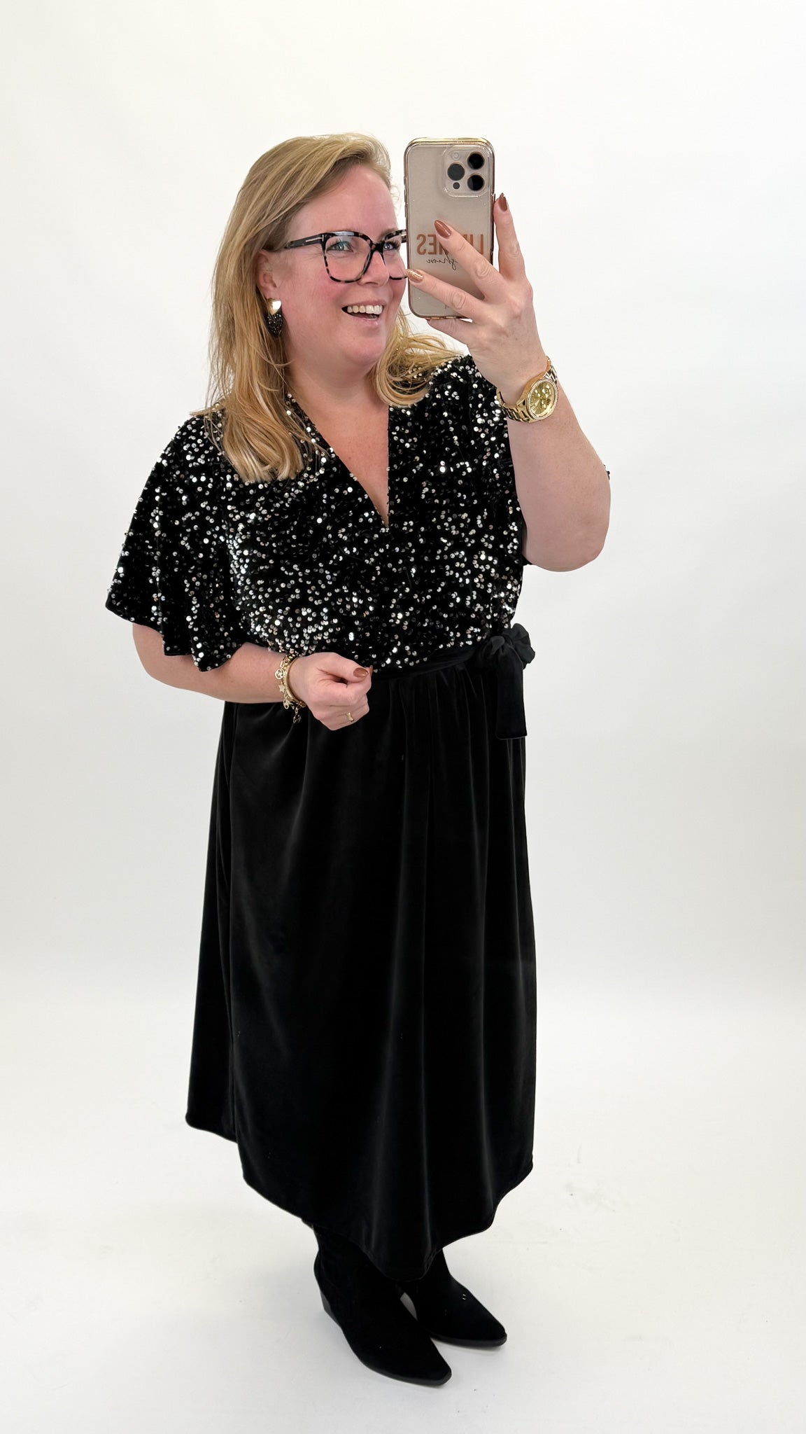 VELVET PAILET JURK - 1882